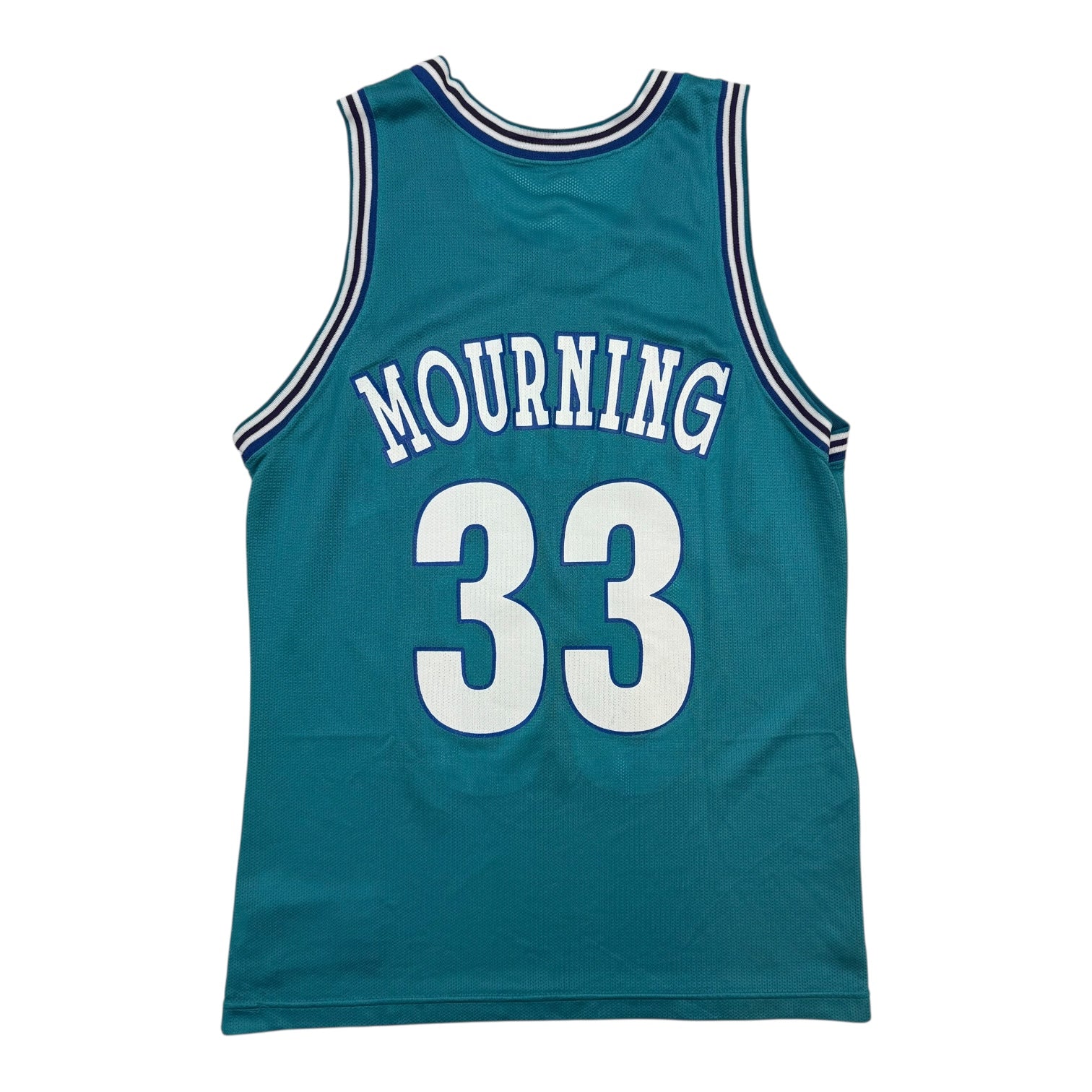 Vintage Champion Charlotte Hornets Alonzo Mourning Jersey Teal