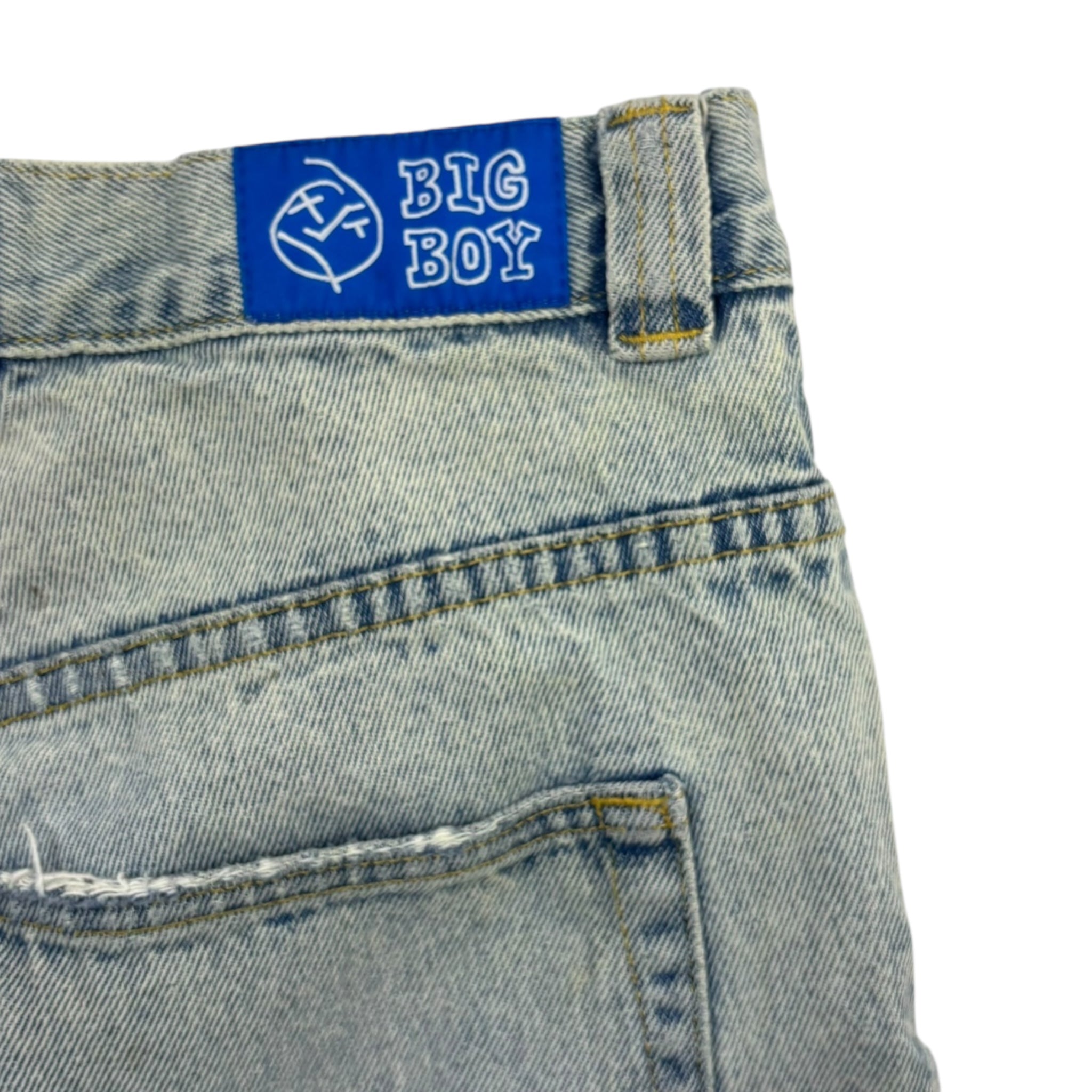Polar Big Boy Distressed Light Wash Cut Off Shorts