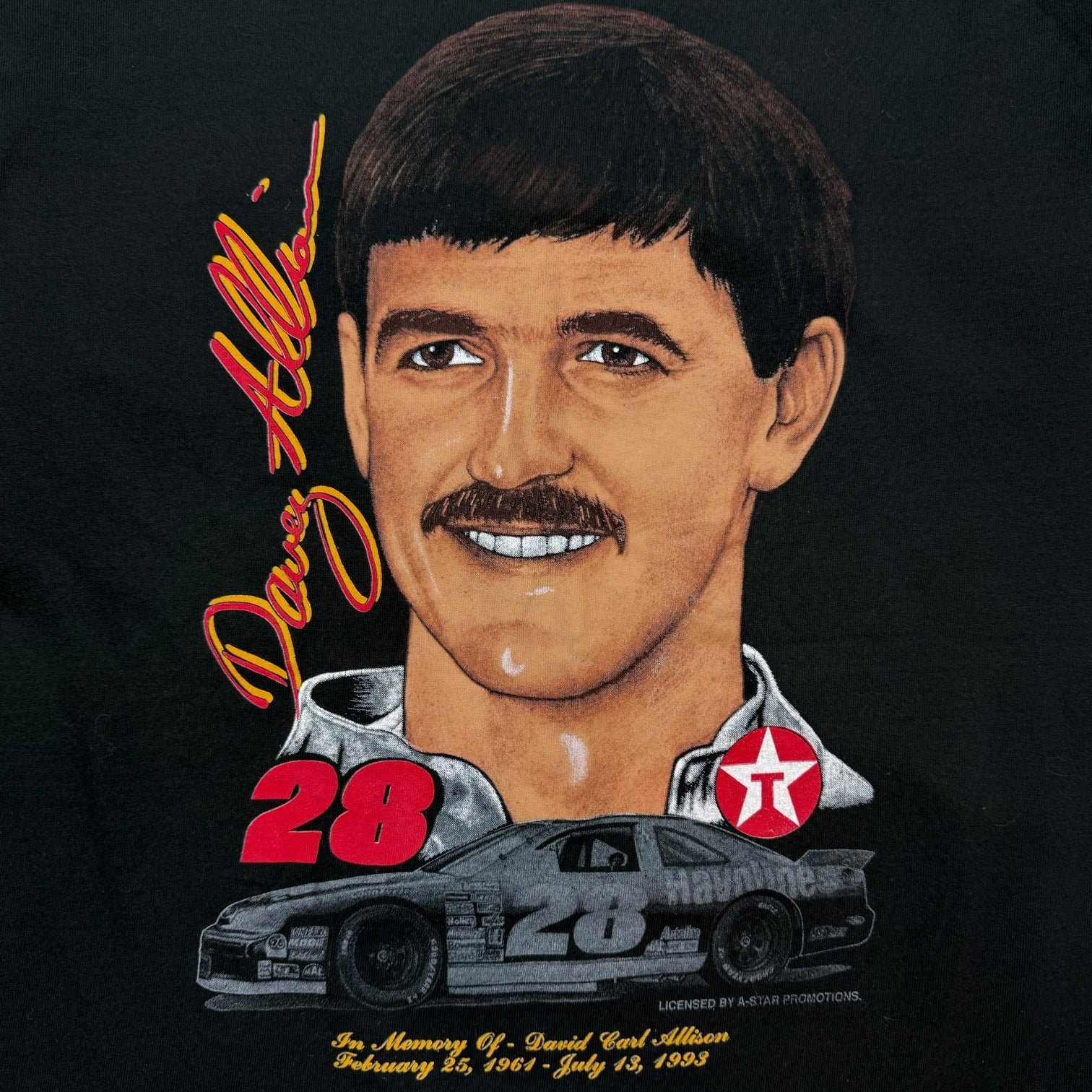 1993 In Memory Of David Allison Racing Tee Black