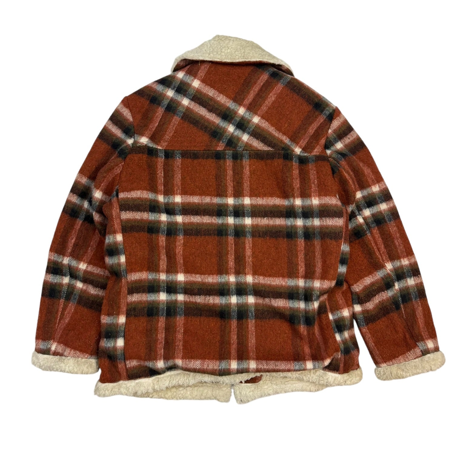Vintage Lambs Wool Plaid Jacket Red