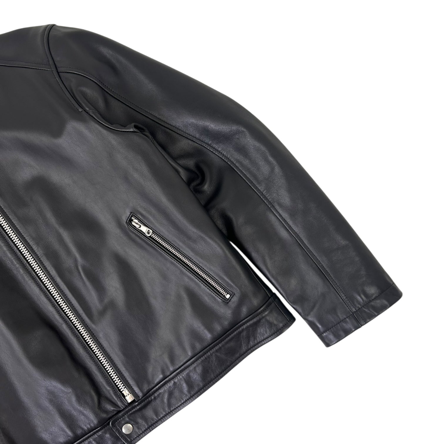 Stussy Cafe Leather Racer Jacket Black