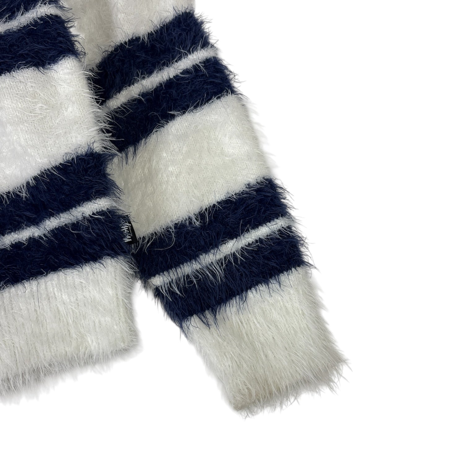 Stussy Hairy Stripe Crew Sweater Navy