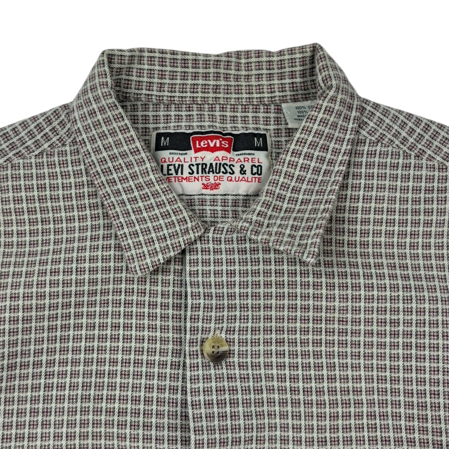 Vintage Levi Strauss & Co Checked Button-Up T-Shirt