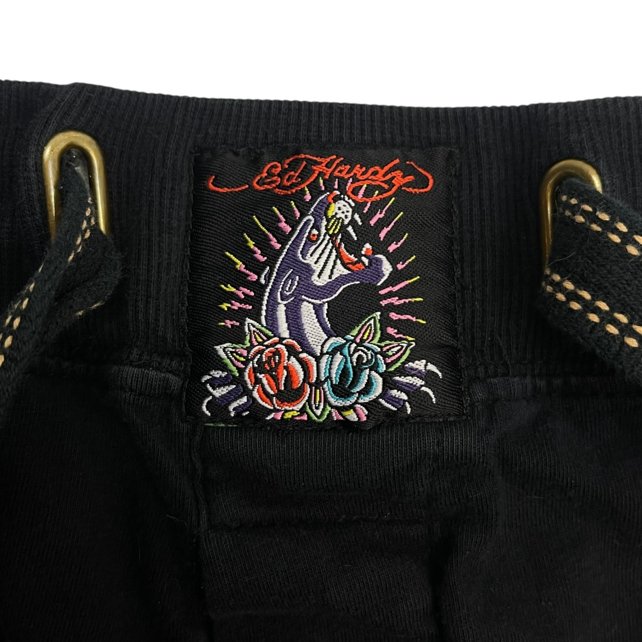 Vintage Y2K Ed Hardy Skull Sweatshorts Noir
