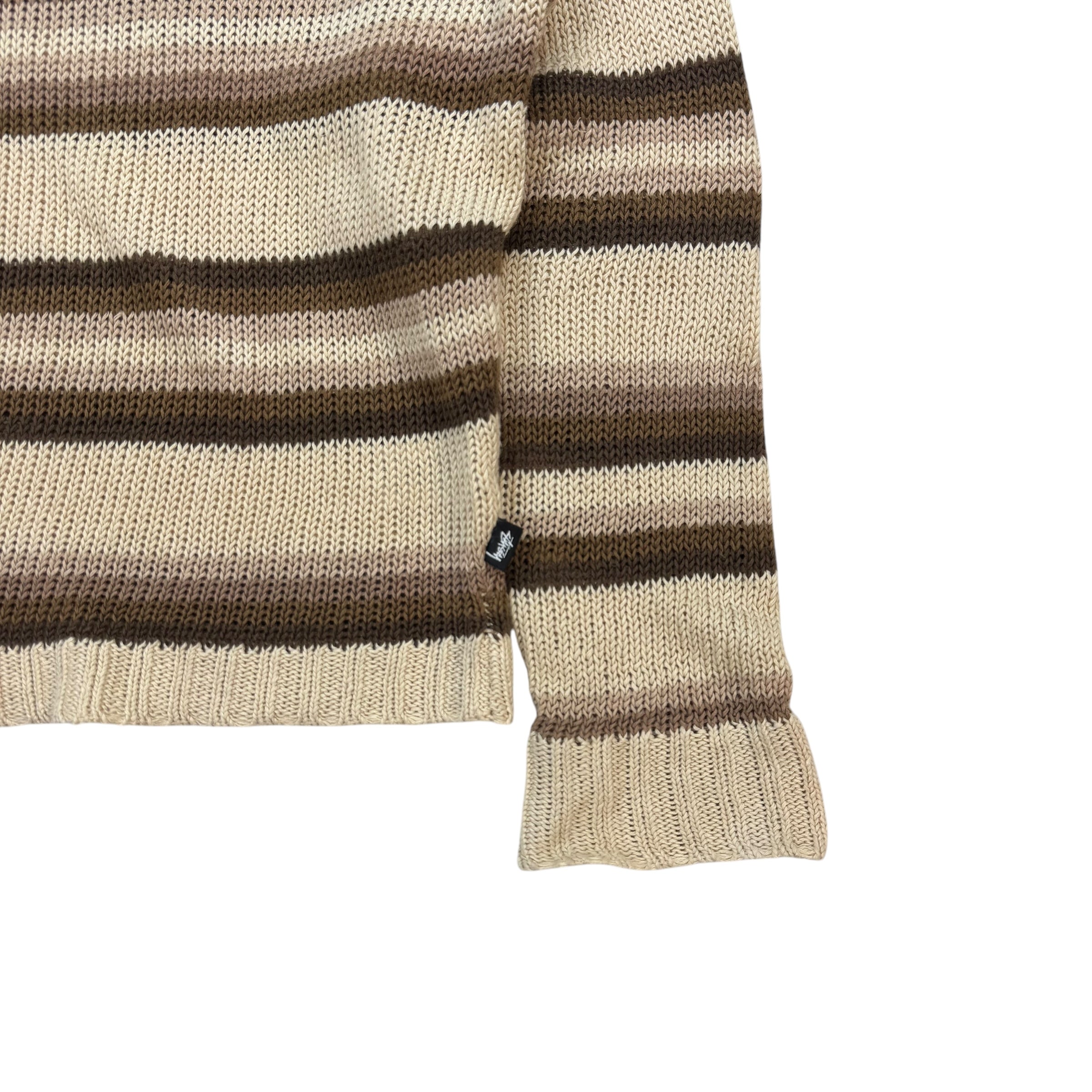 Stussy Tonal Stripe Linen Sweater Natural