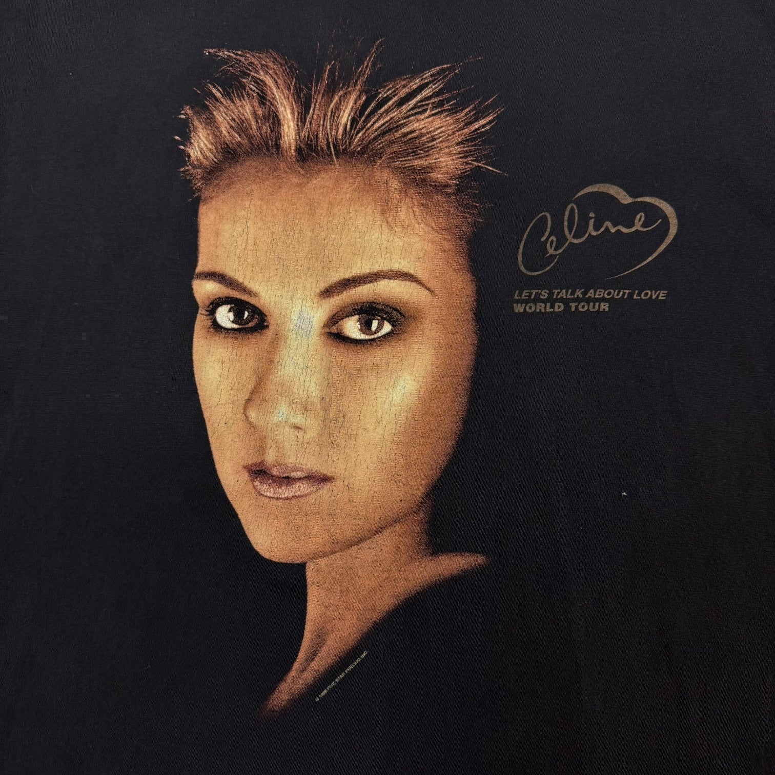 1998 Celine Dion Lets Talk About Love World Tour Tee Black