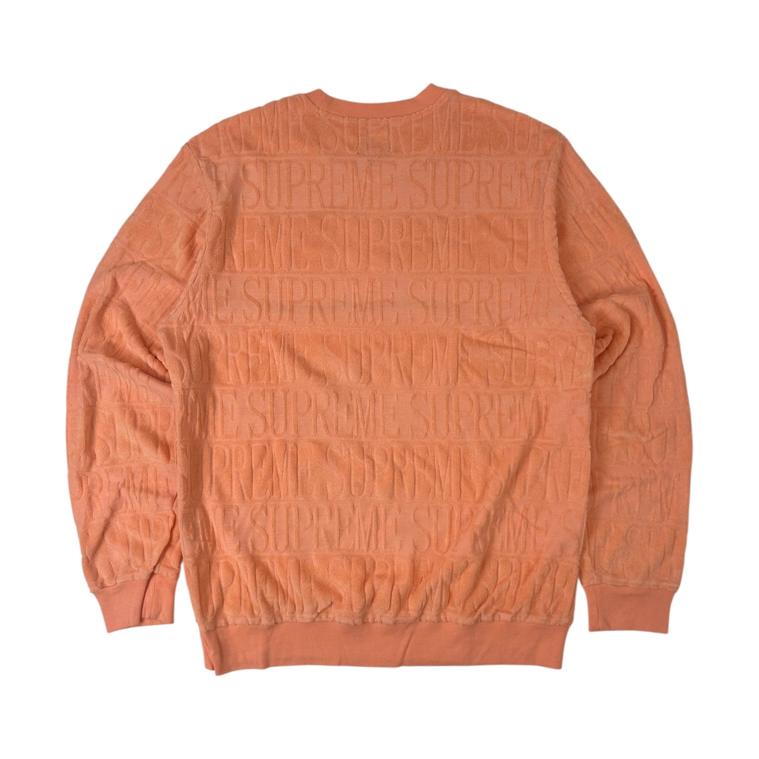 Supreme Stripe Terry Crewneck Peach