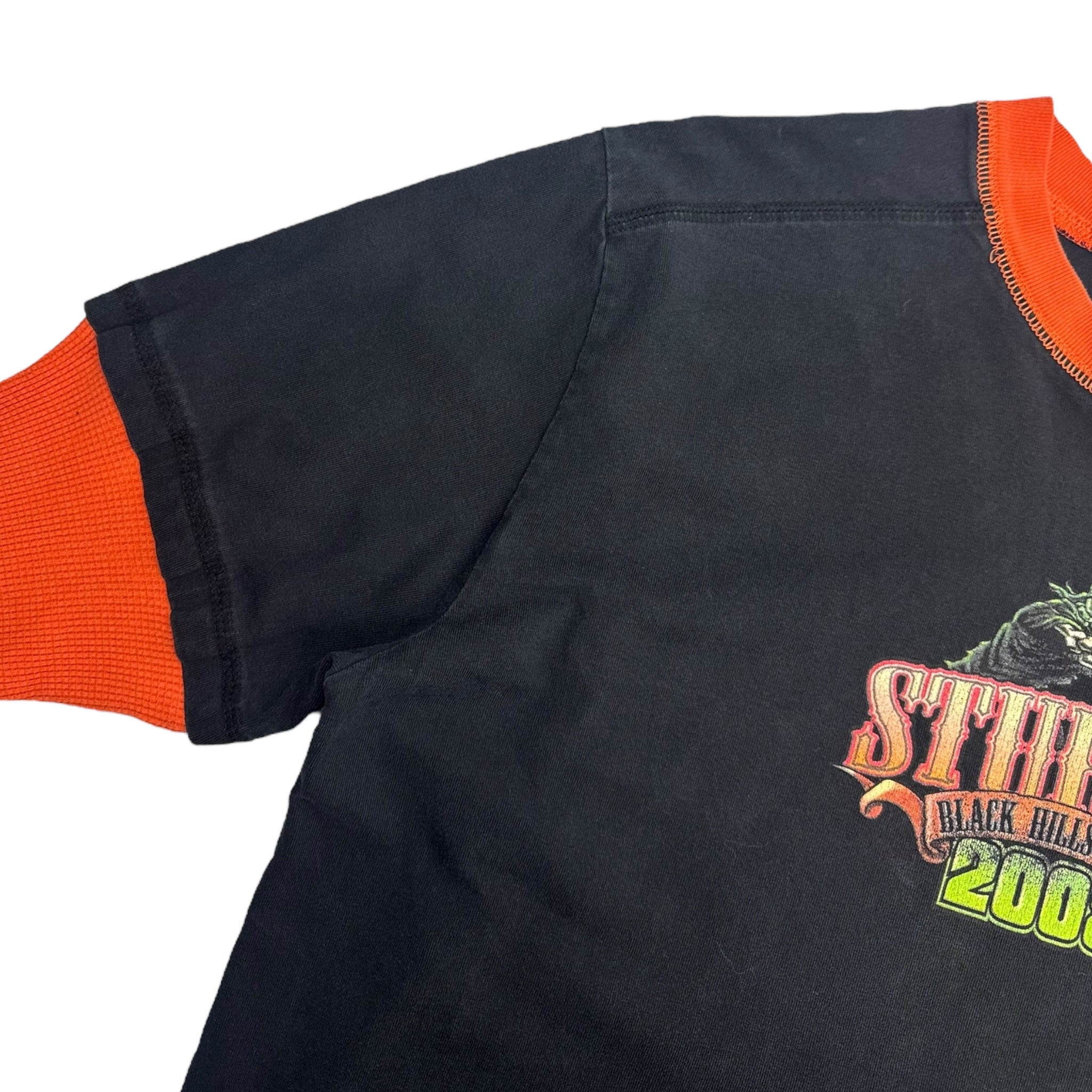2008 Sturgis Skeleton Biker Thermal Sleeve Layered T-Shirt