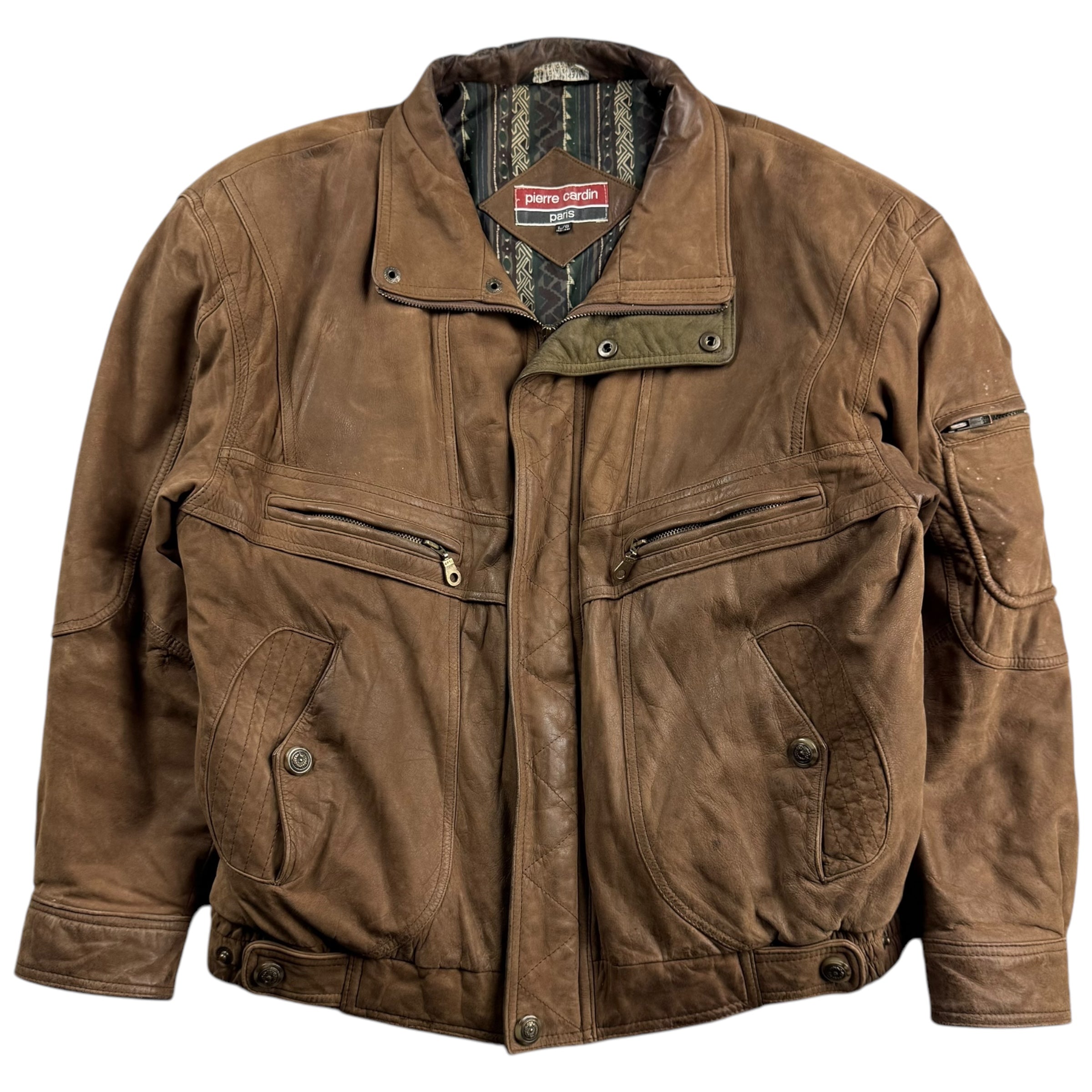 Vintage Pierre Cardin Leather Jacket Brown
