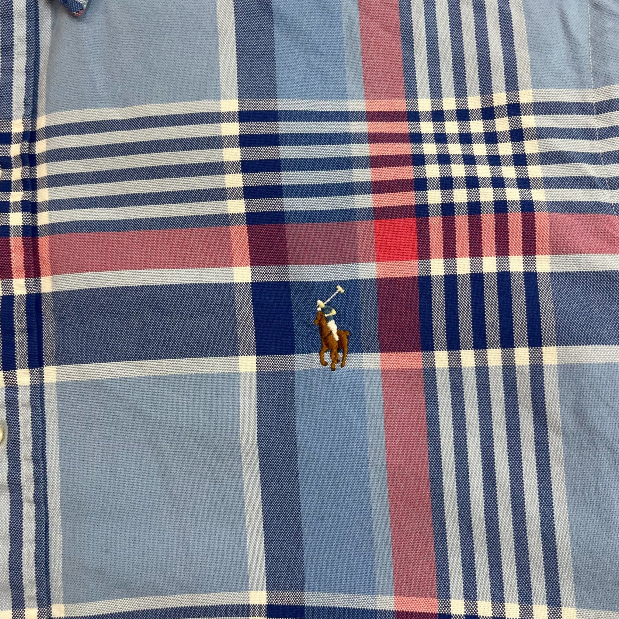 Vintage Polo Ralph Lauren Checked Button Up Shirt Pink/Blue