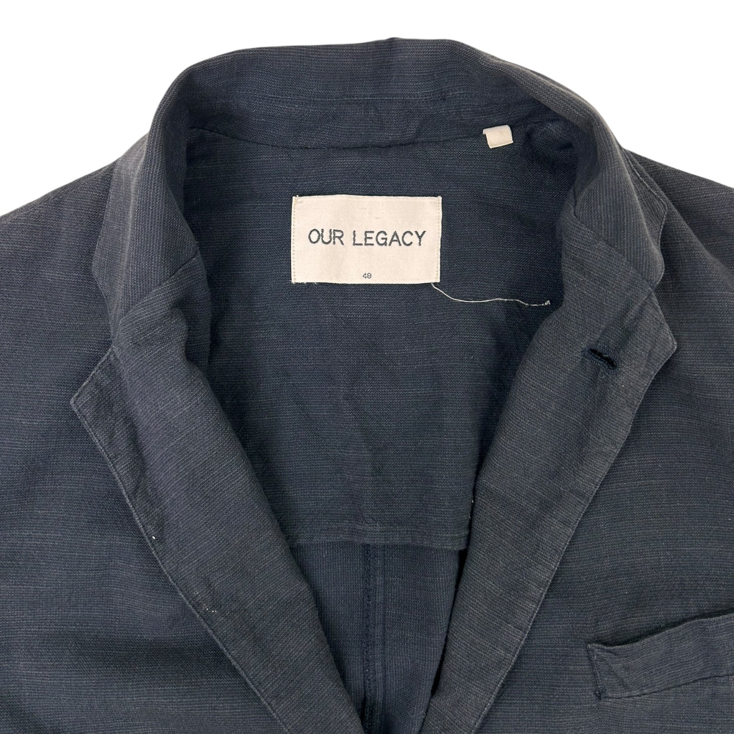 Our Legacy Midnight Flame Linen Blend Blazer Dark Grey