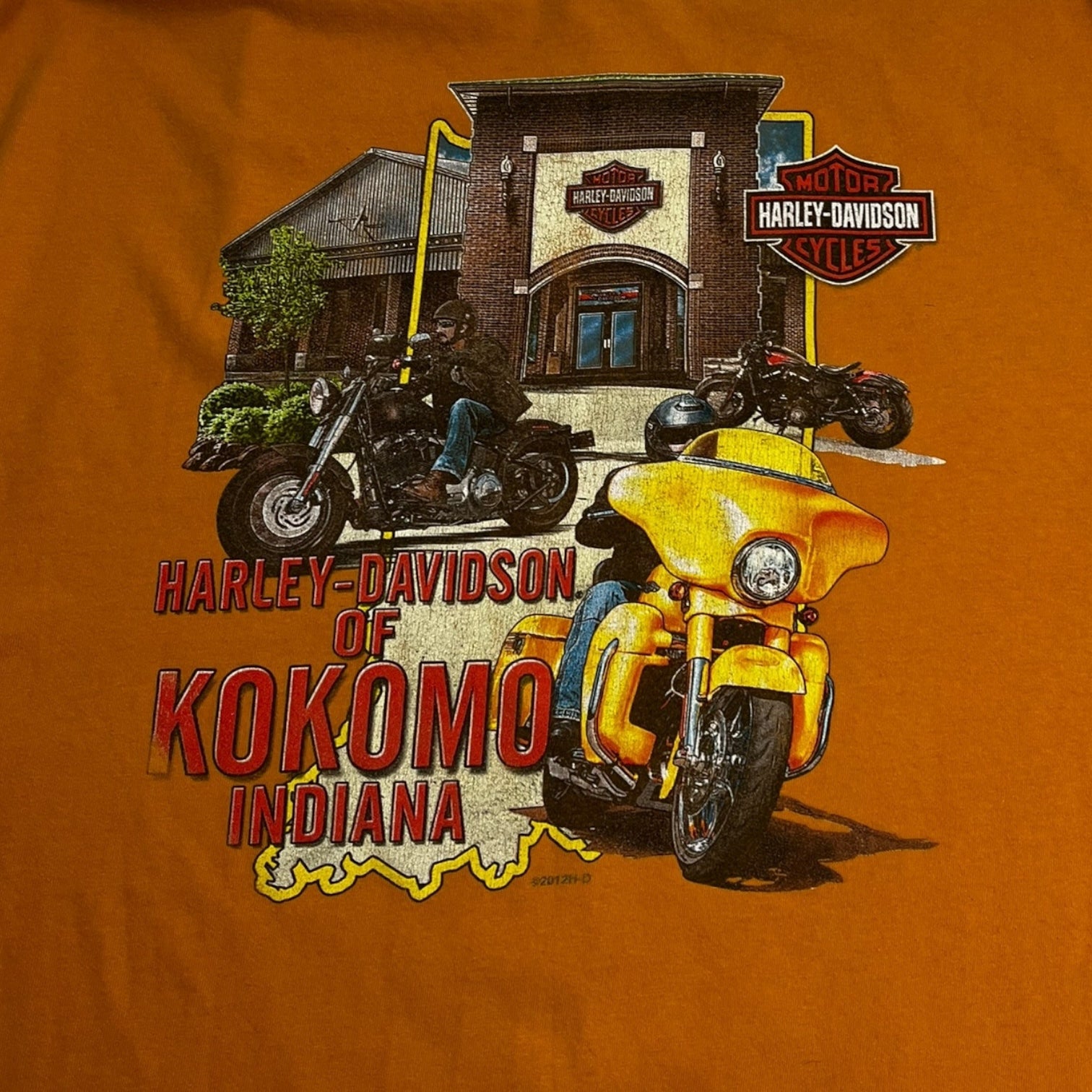 Harley Davidson Kokomo Indiana T-Shirt Squash Yellow