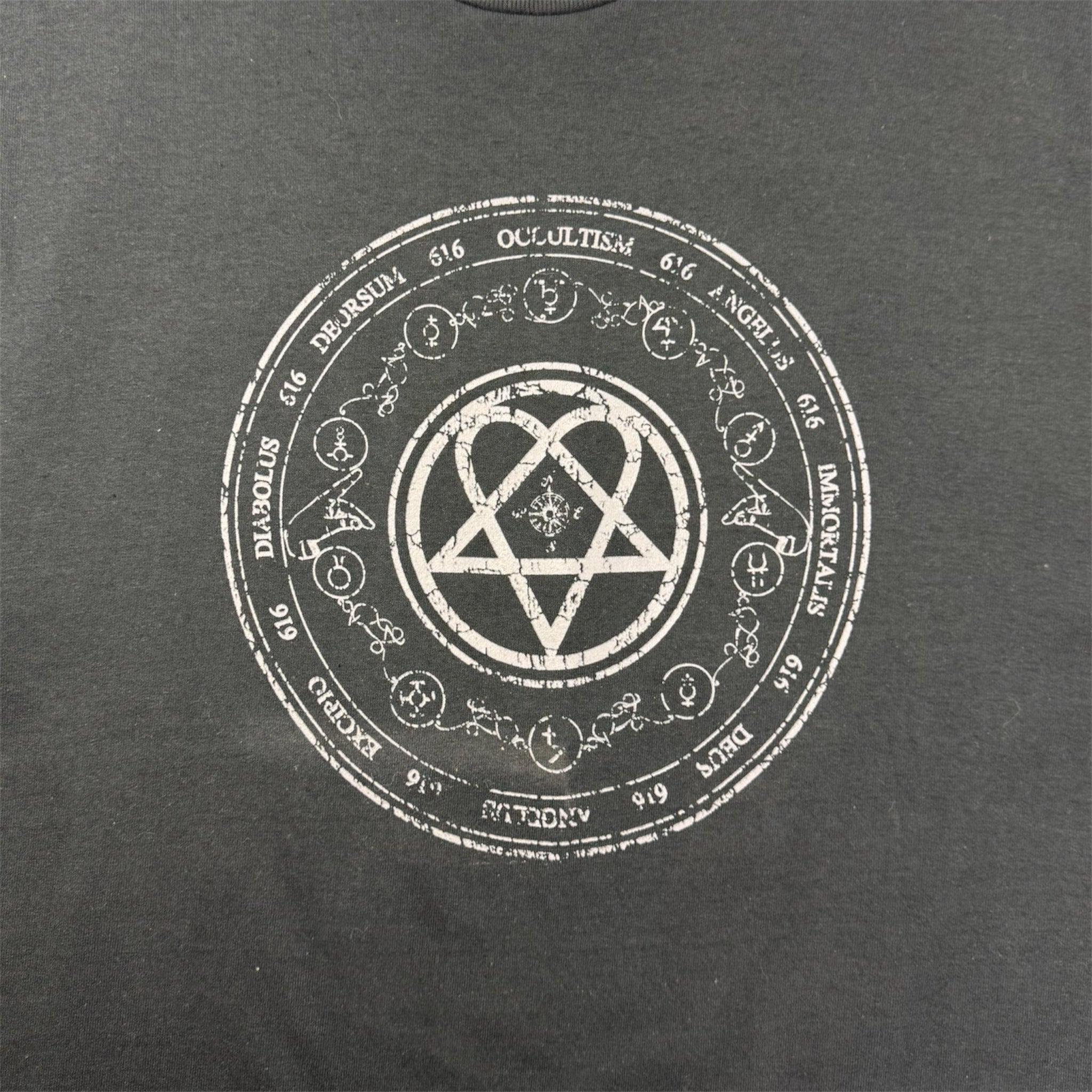 2005 HIM Occult Sigil Heartagram Love-Metal Band T-Shirt