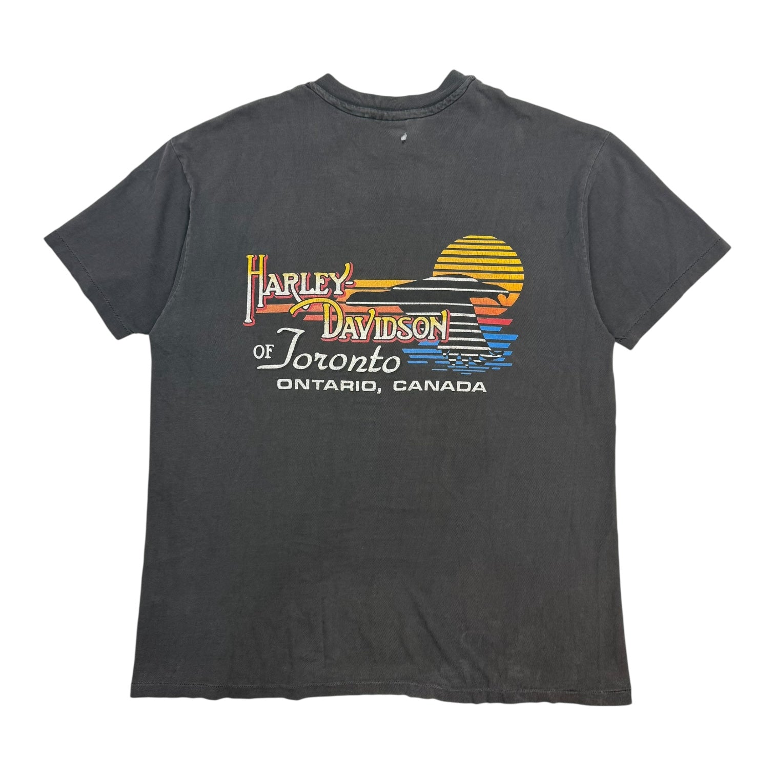 Vintage Harley Davidson Of Toronto Tee Faded Black