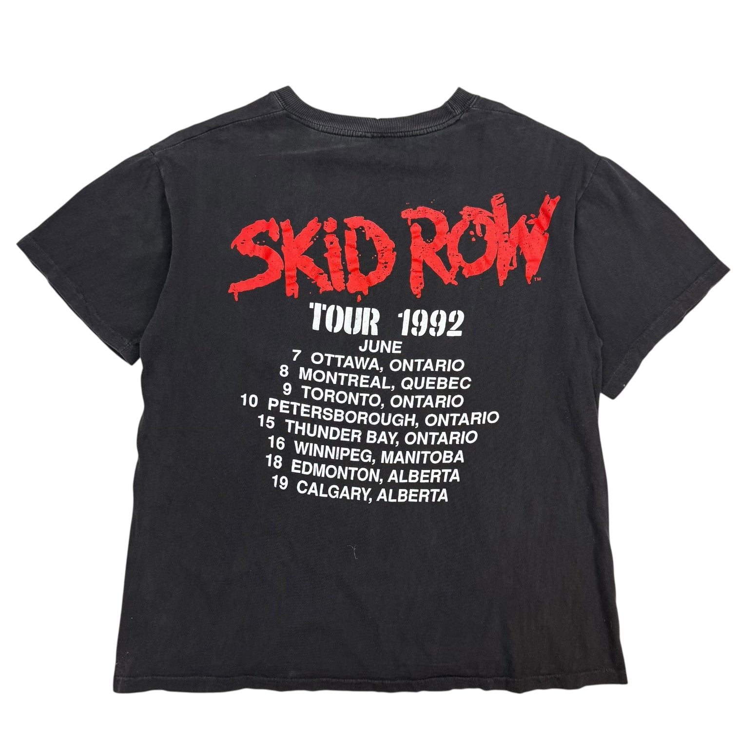 1992 Skid Row Scream Canada Tour Tee Black