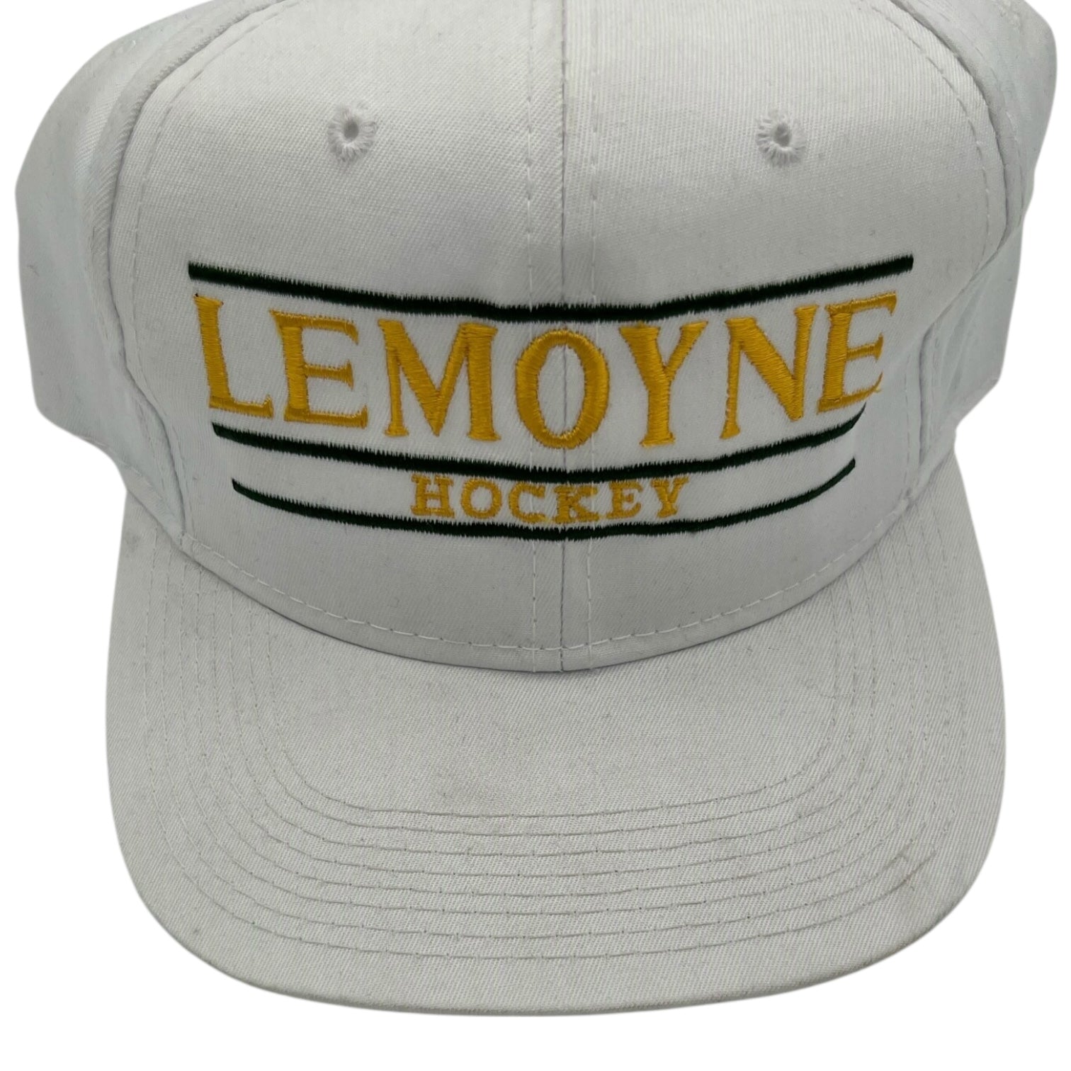 Vintage Lemoyne College Hockey Snapback Hat White