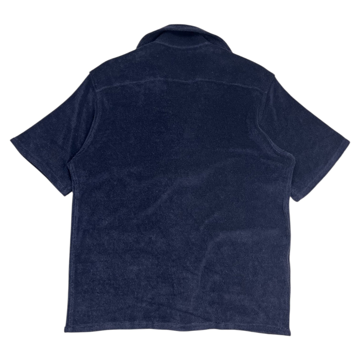 Needles Italian Collar Pile Jersey Shirt Navy