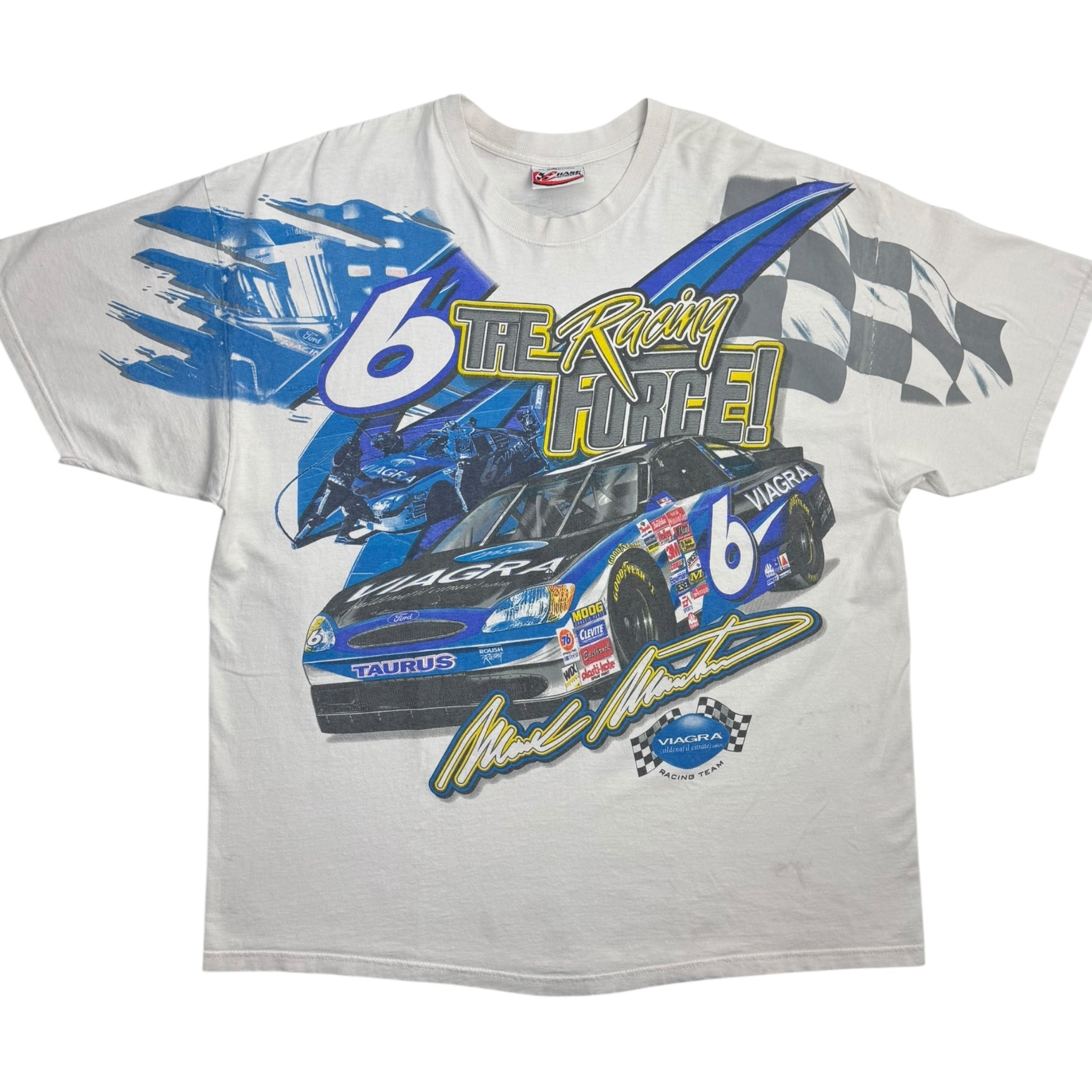Vintage The Racing Force! Mark Martin Viagra Promo NASCAR T-Shirt