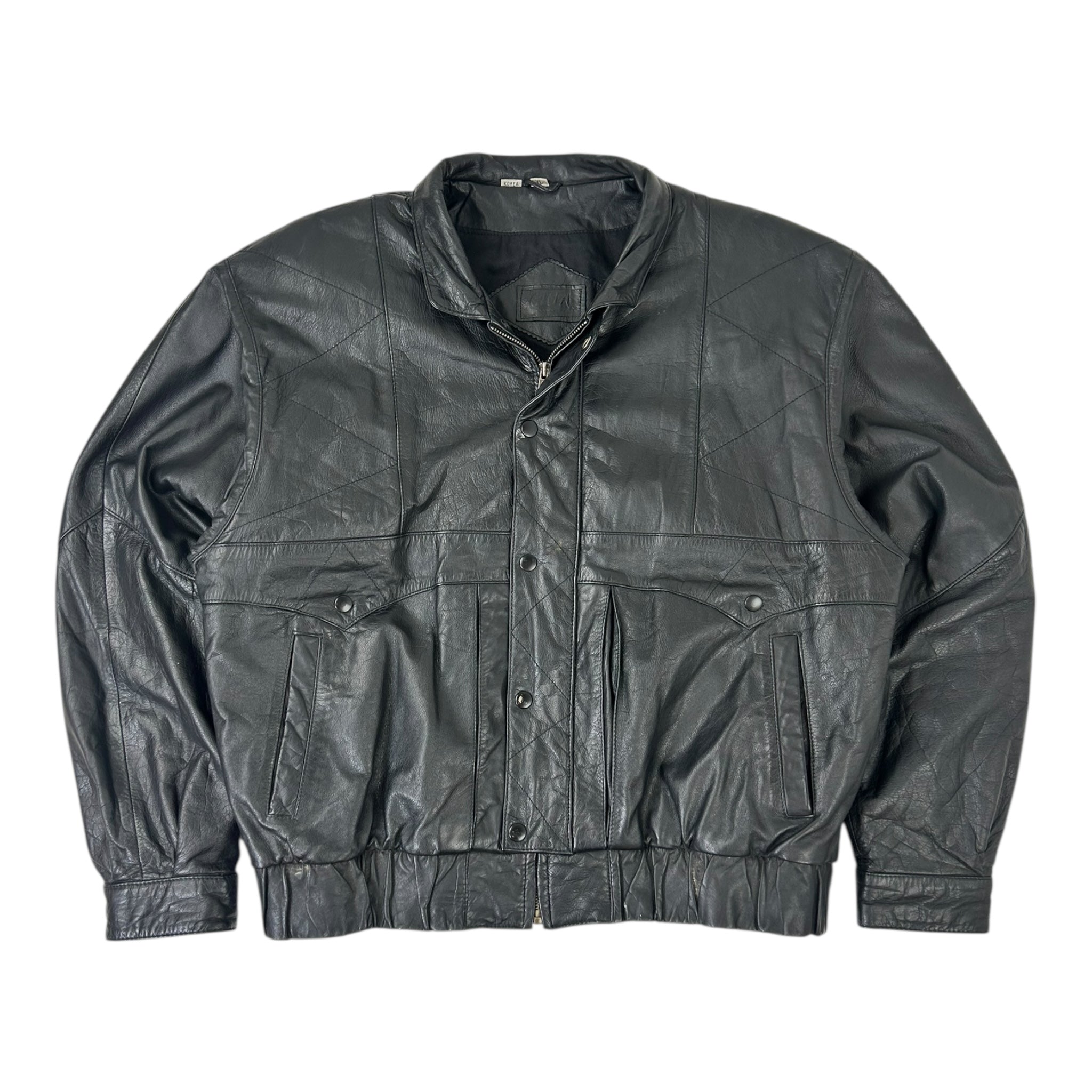 Vintage Leather Bomber Style Jacket