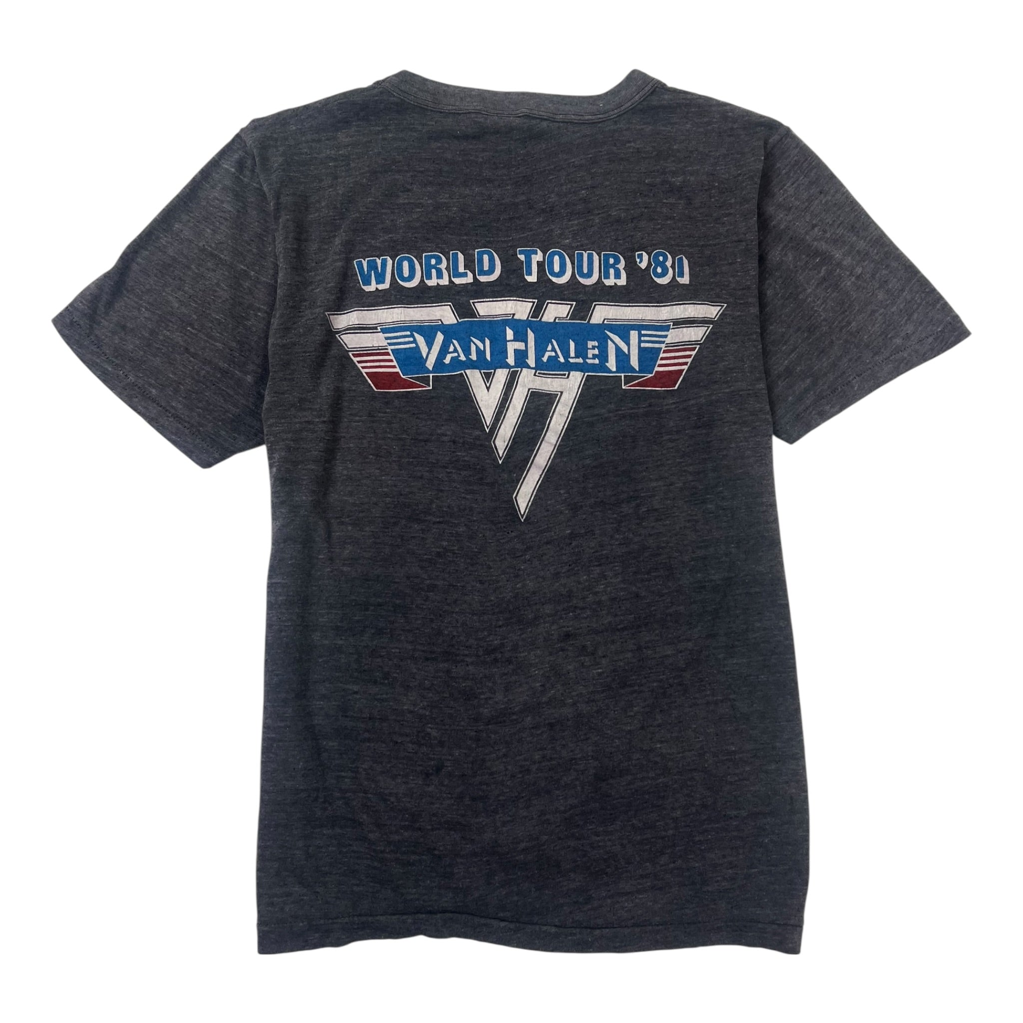 (W) 1981 Vintage Van Halen Worldwide Tour Band T Shirt