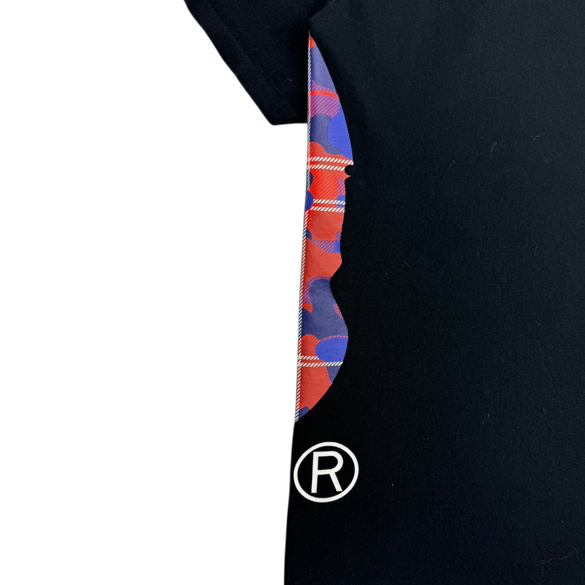 Bape Plaid Camo Side Big Ape Head T-Shirt