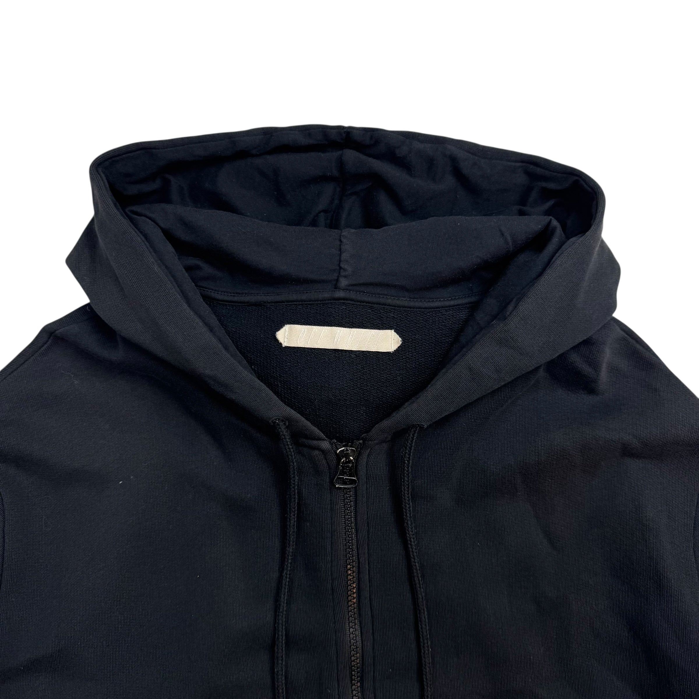 Off-White Diagonal Spray Green Zip Up Hoodie Black