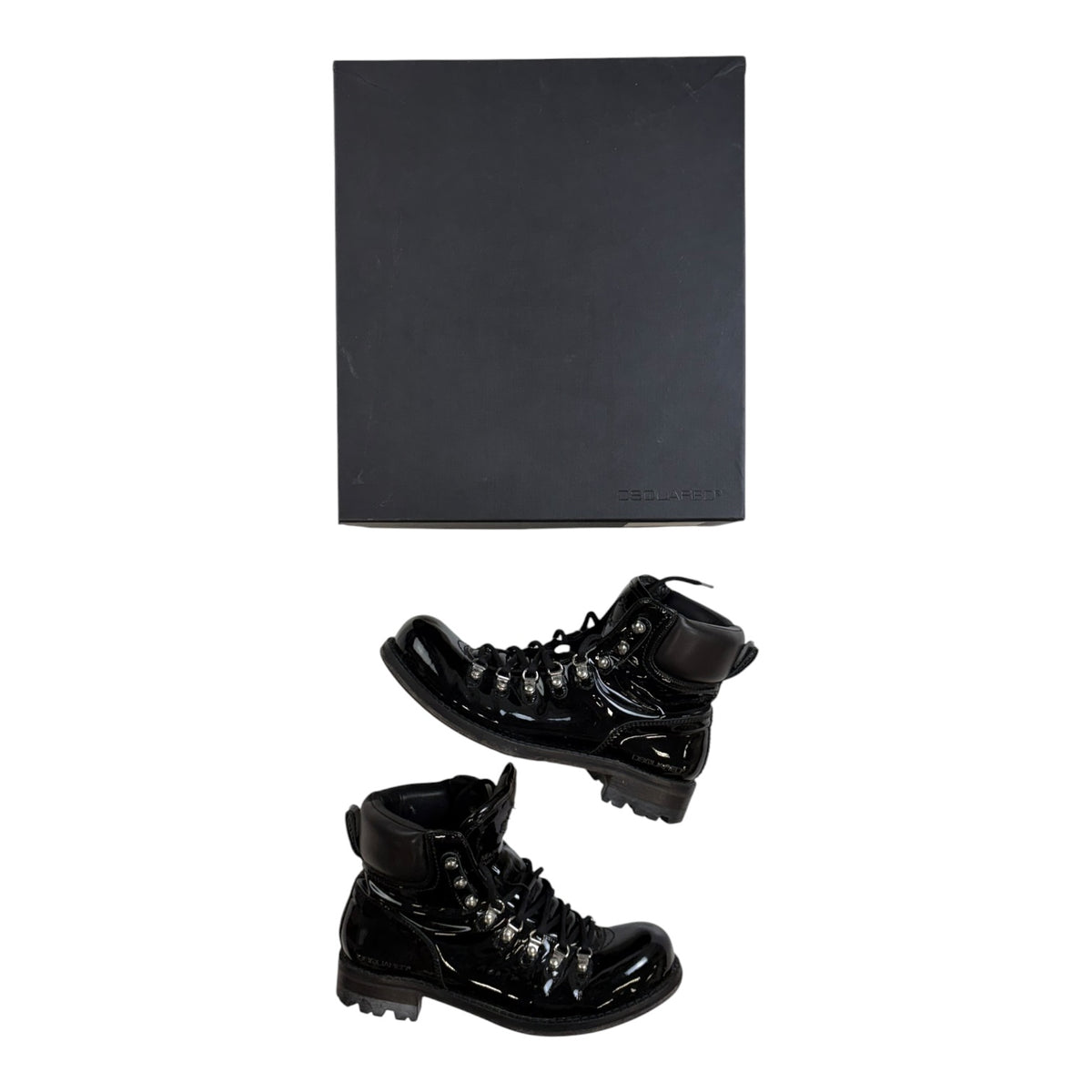 Dsqaured2 Patent Leather Hiking Boots Black (Used)