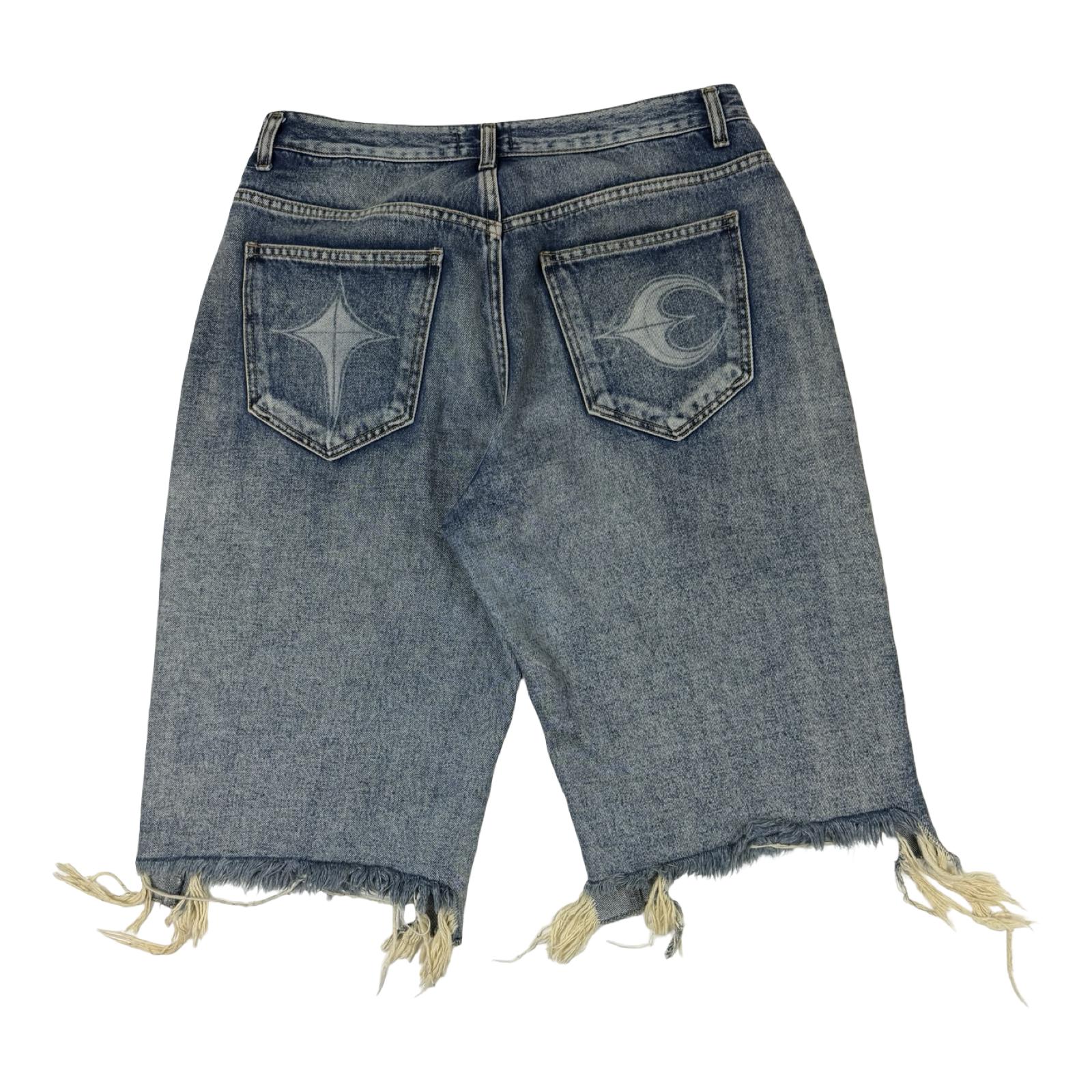 Thug Club Distressed Denim Shorts Washed Blue