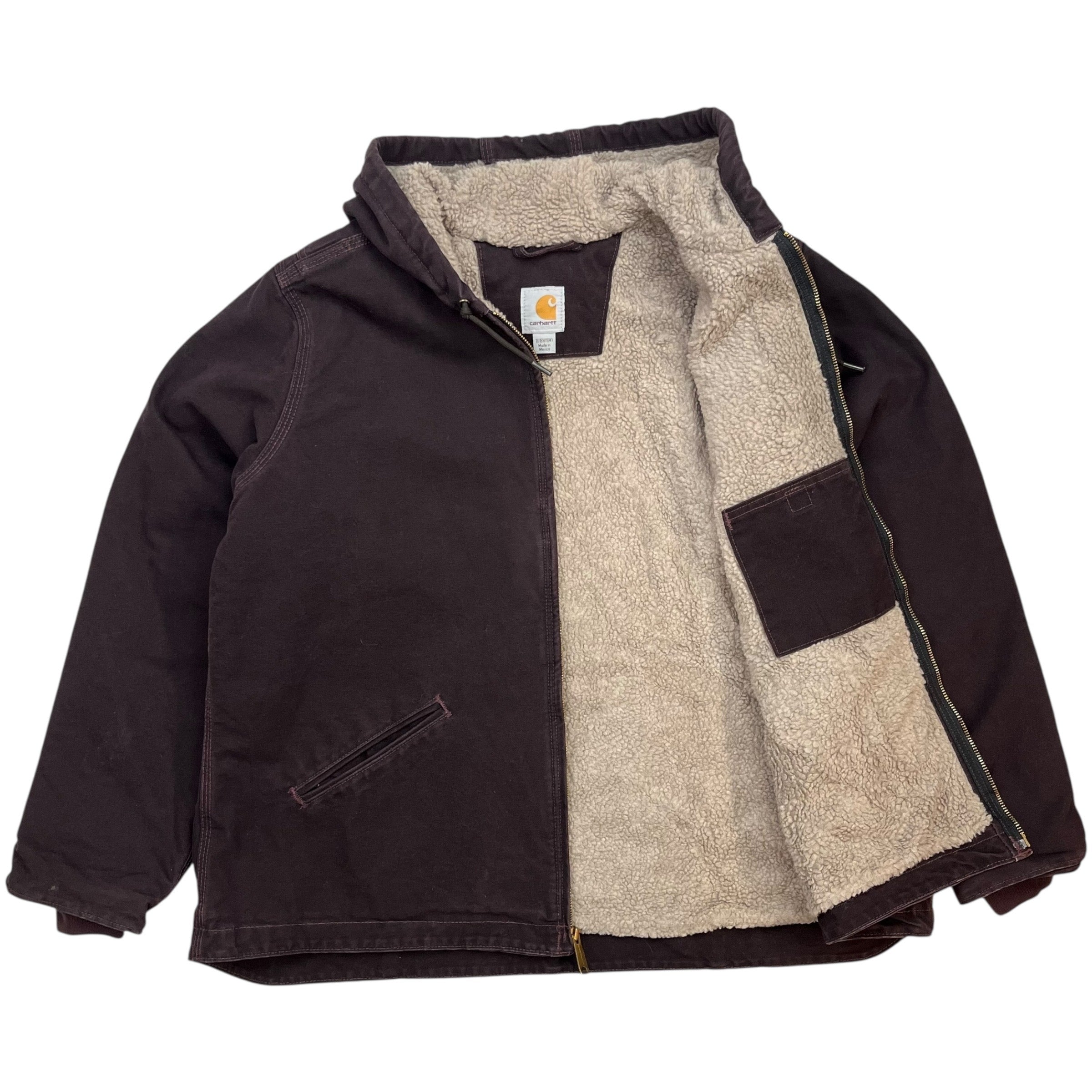 Vintage Carhartt Women’s Sherpa Lined Detroit Jacket Maroon