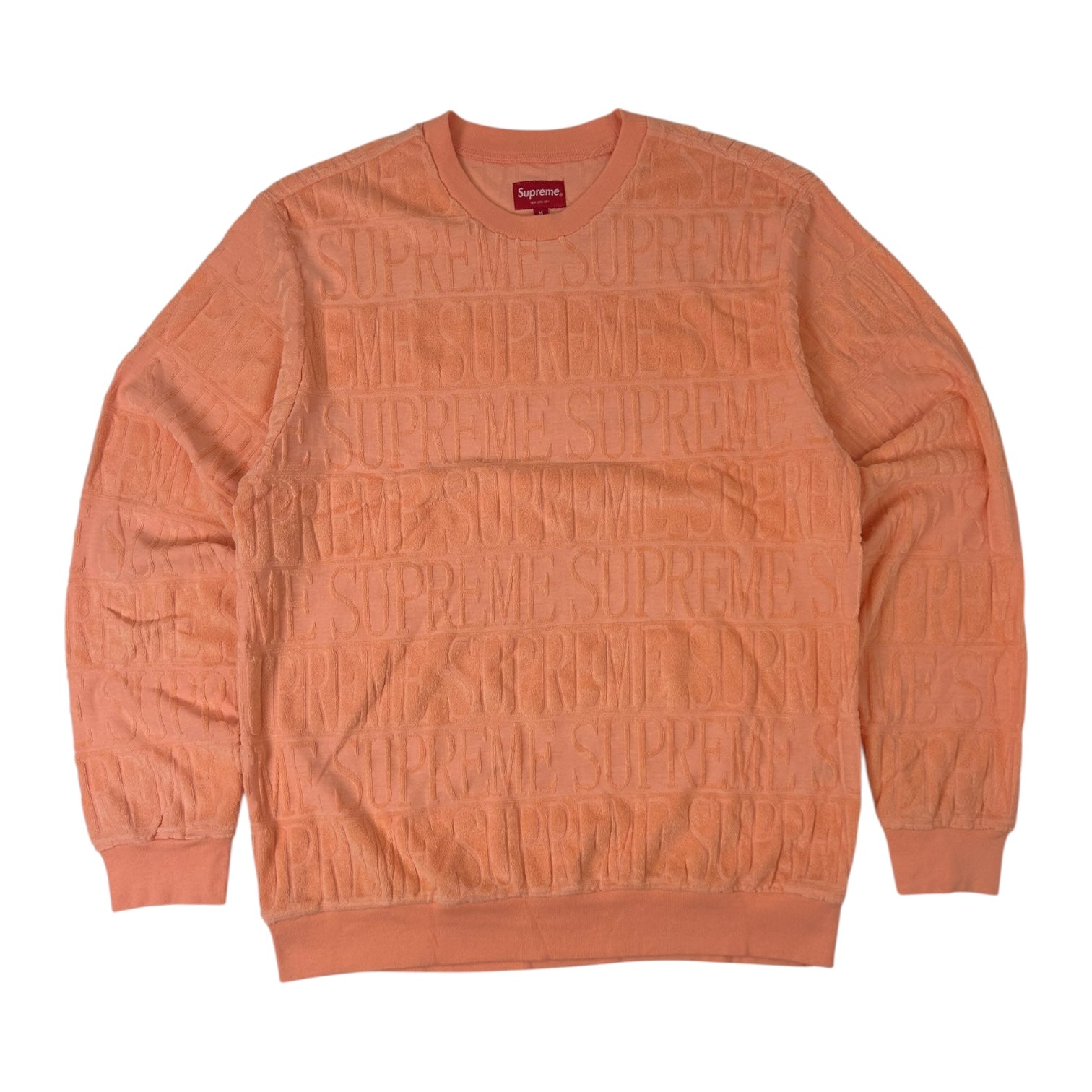 Supreme Stripe Terry Crewneck Peach