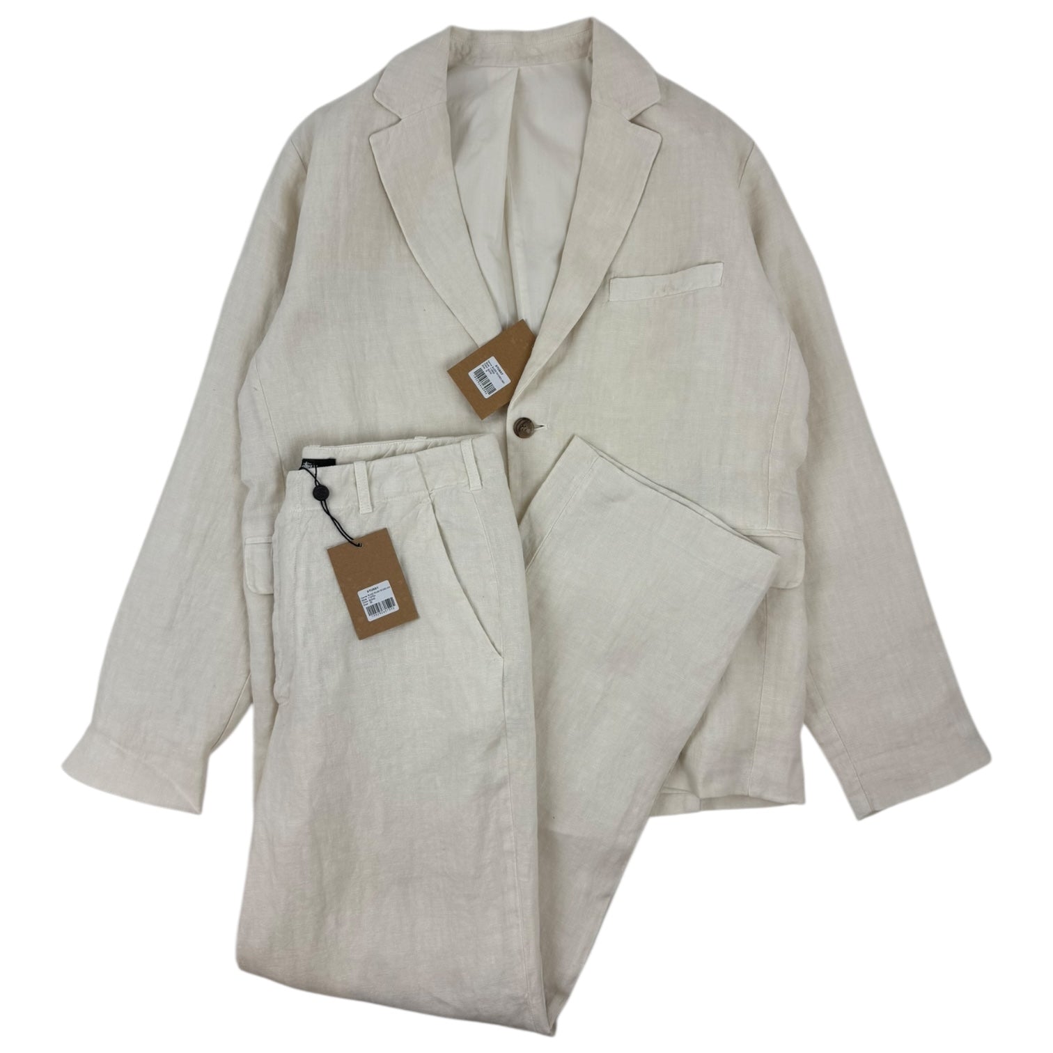 Stussy Textured Linen Suit Bone