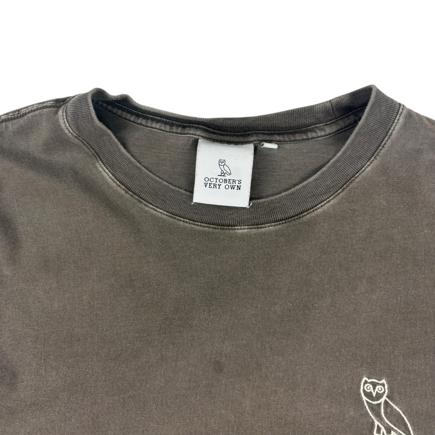 OVO Garment Dyed Long Sleeve T-Shirt Brown