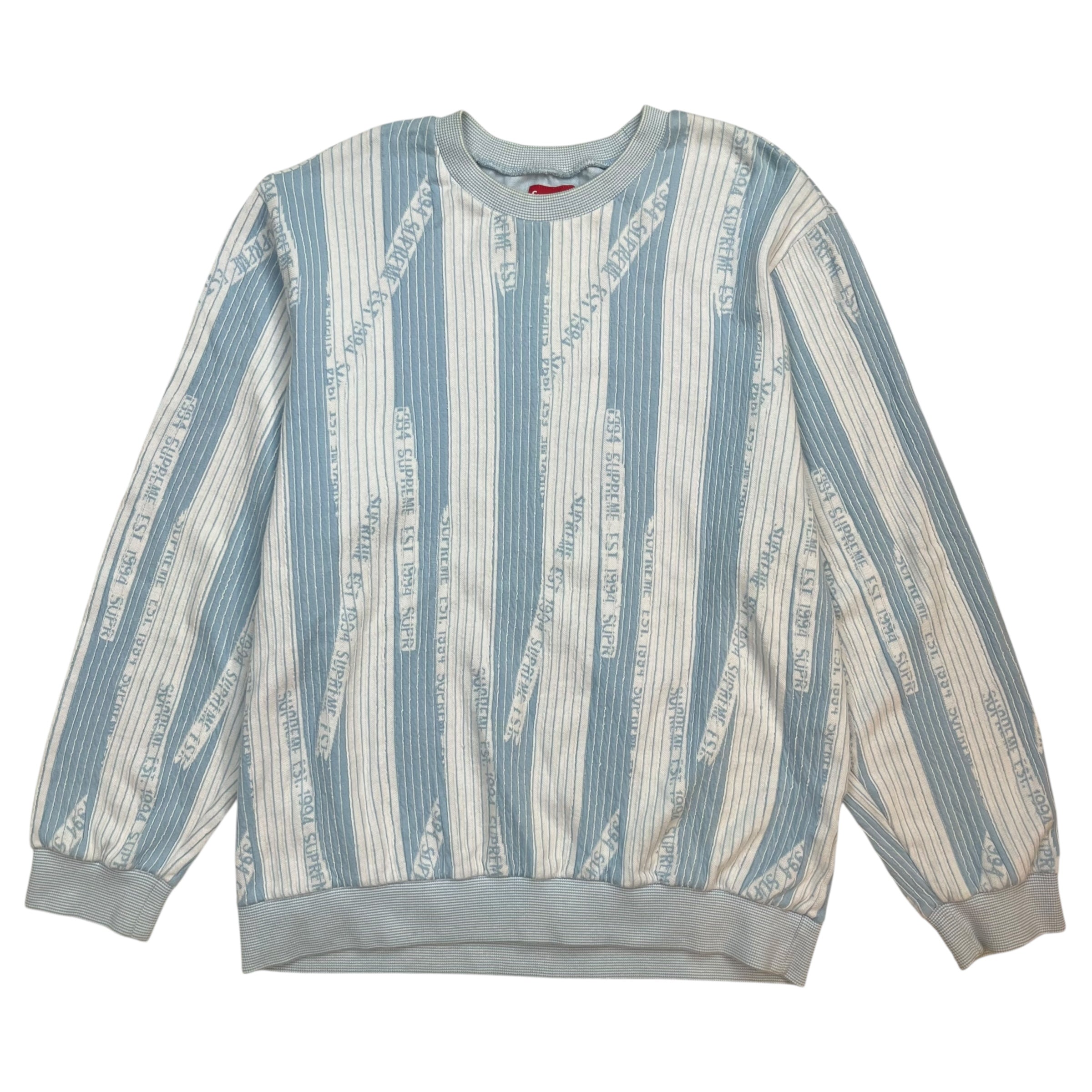 Supreme Textured Stripe Crewneck Light Blue