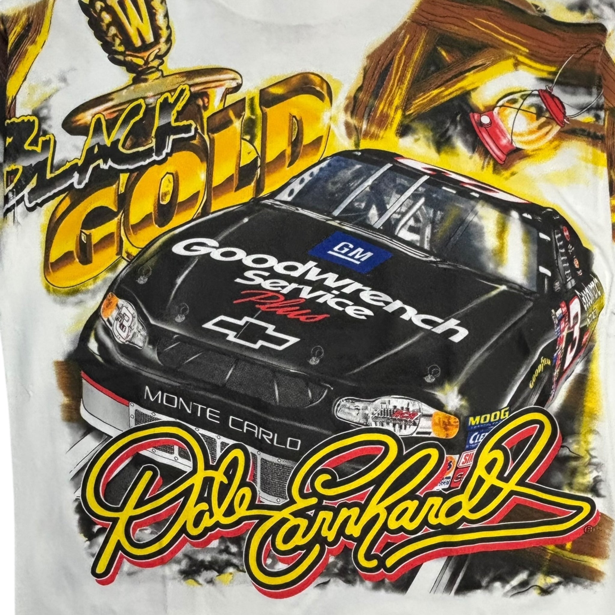 Vintage Dale Earnhardt Black Gold Nascar All Over Print T-Shirt