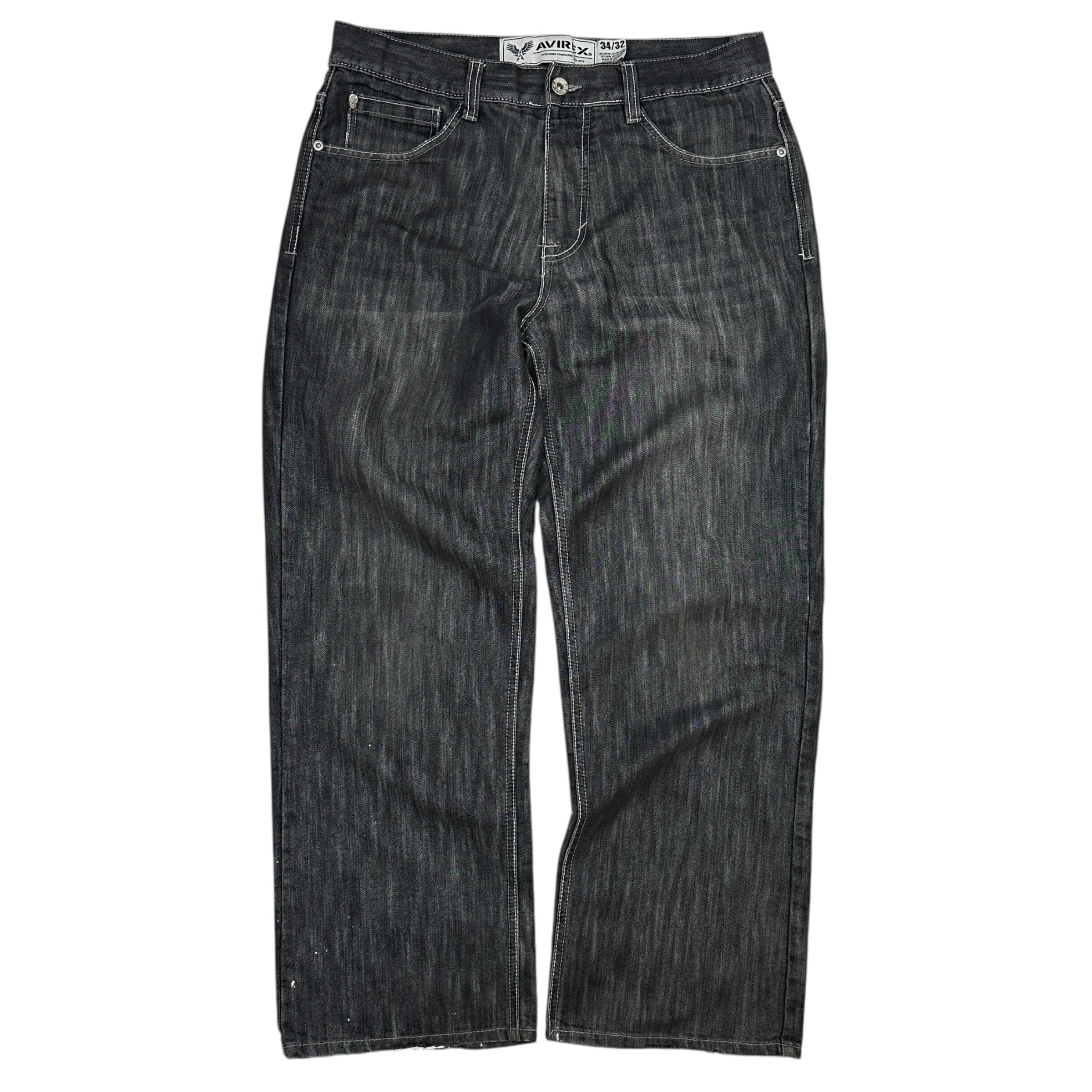Vintage Y2K Avirex Embroidered Denim Washed Black