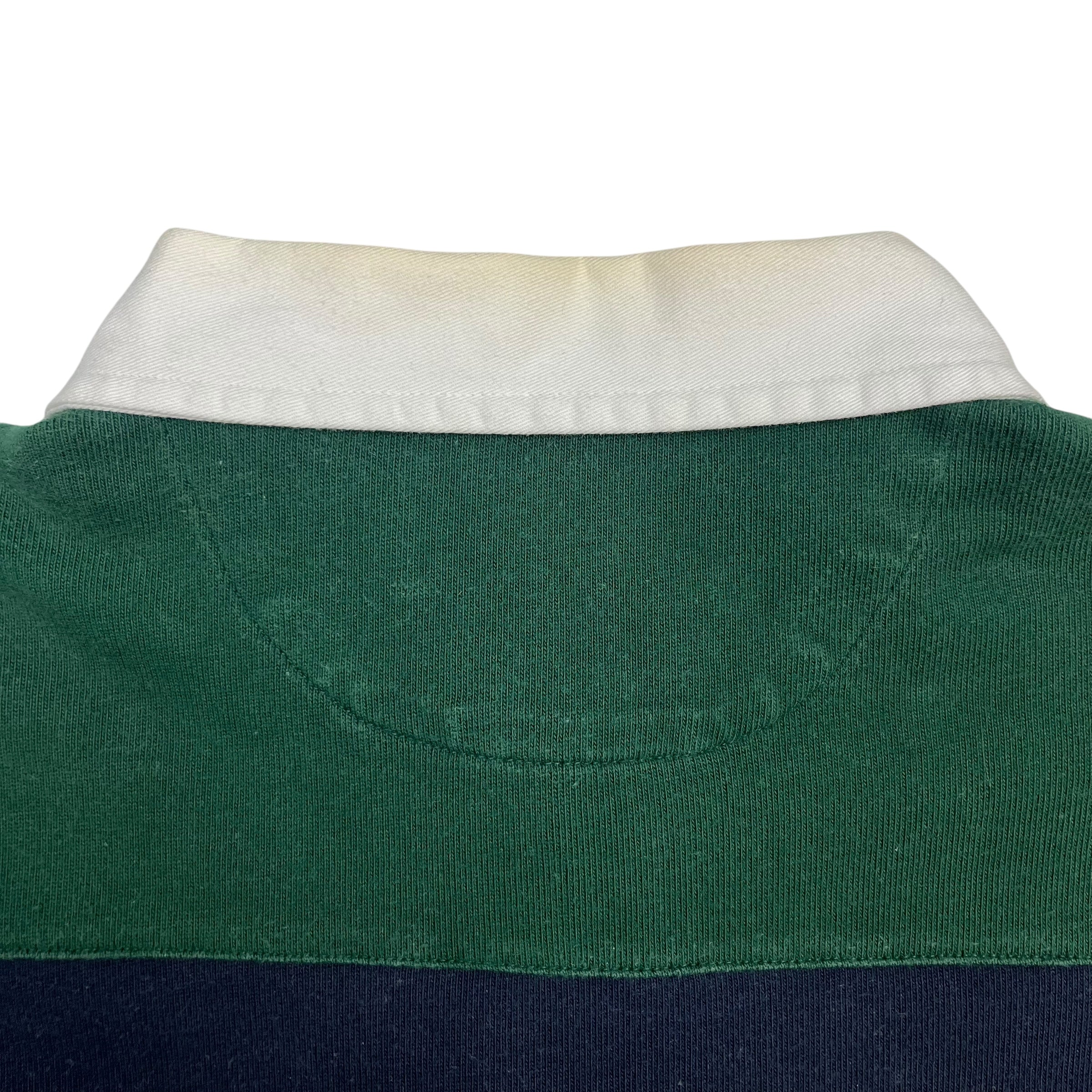 Vintage Chaps Rugby Shirt Green/Navy Blue
