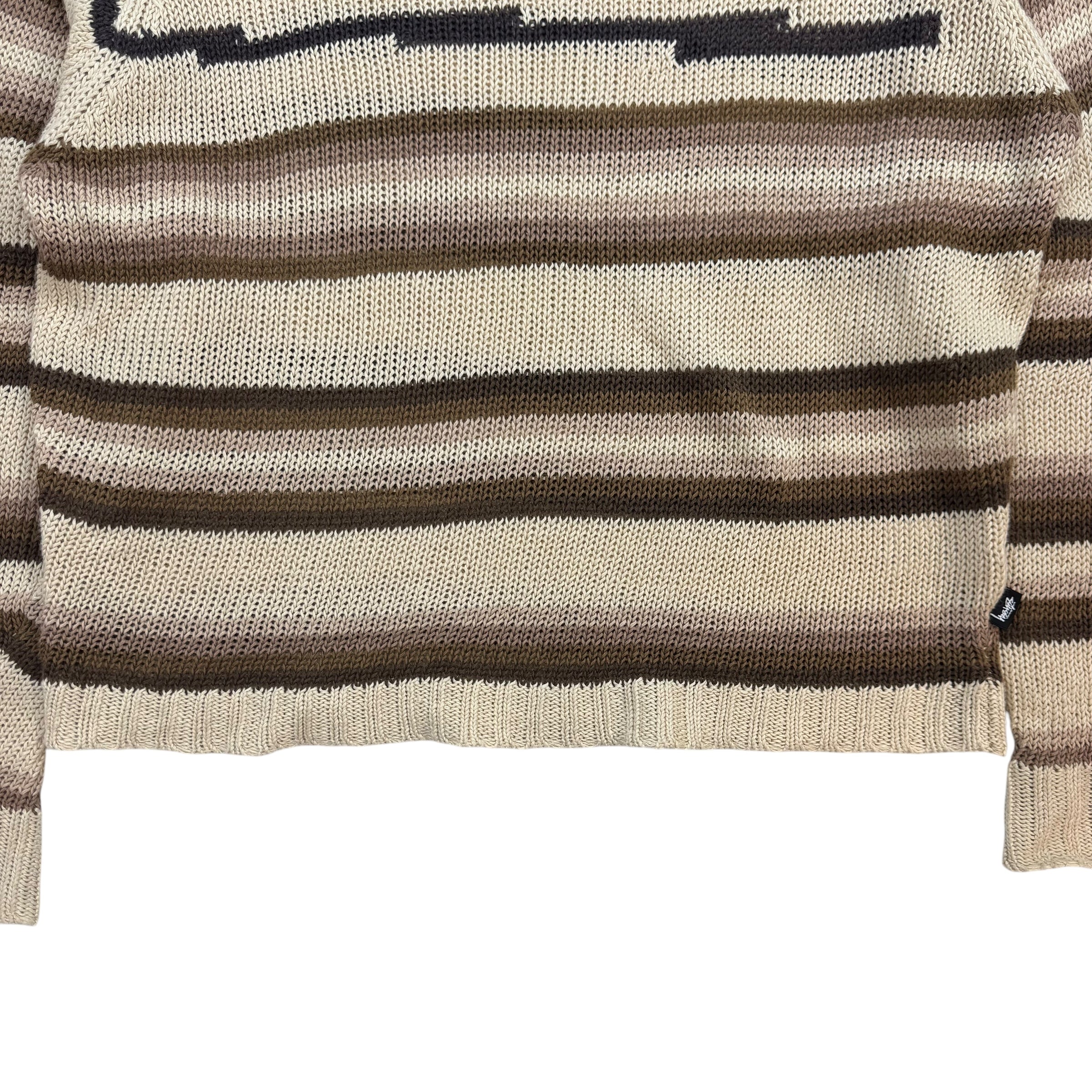 Stussy Tonal Stripe Linen Sweater Natural