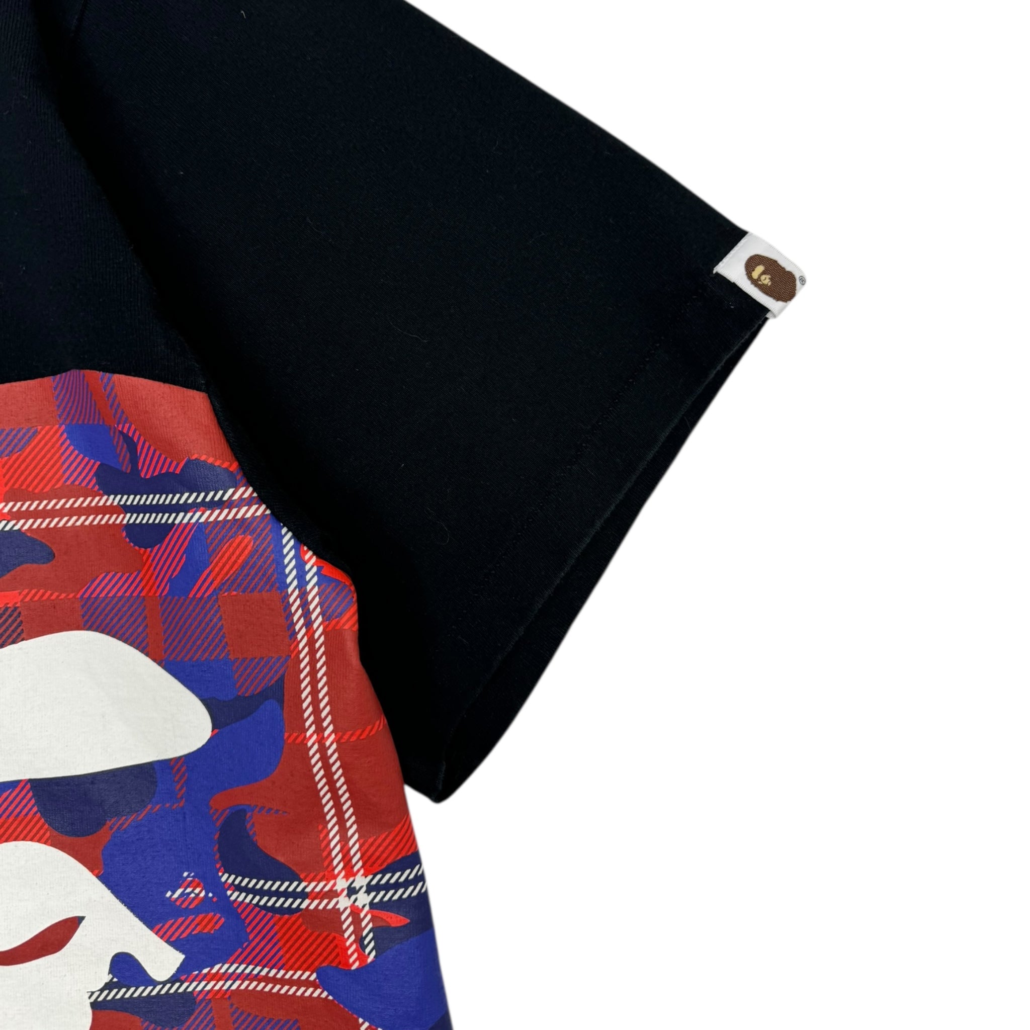 Bape Plaid Camo Side Big Ape Head T-Shirt