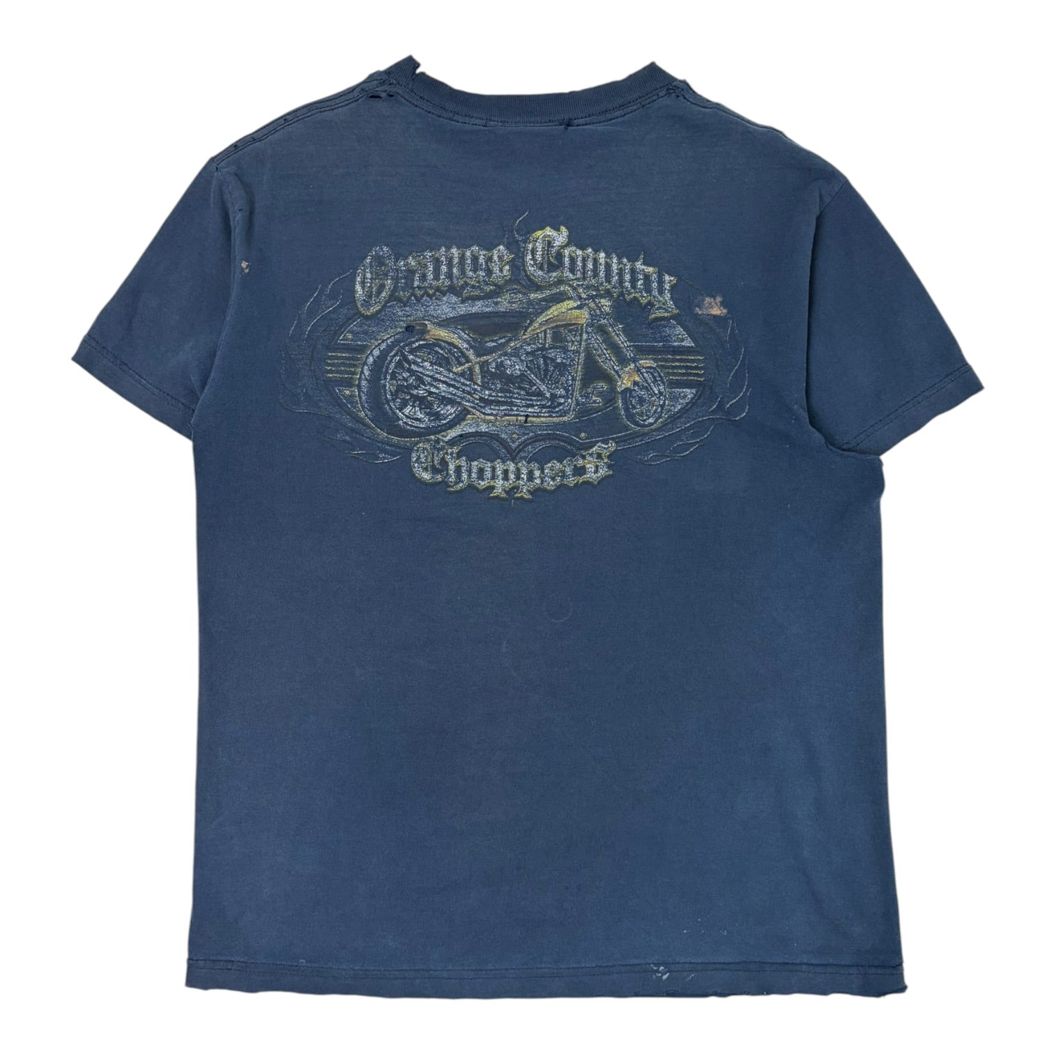 Vintage Orange Country Chopper Motorcycle T-Shirt Navy
