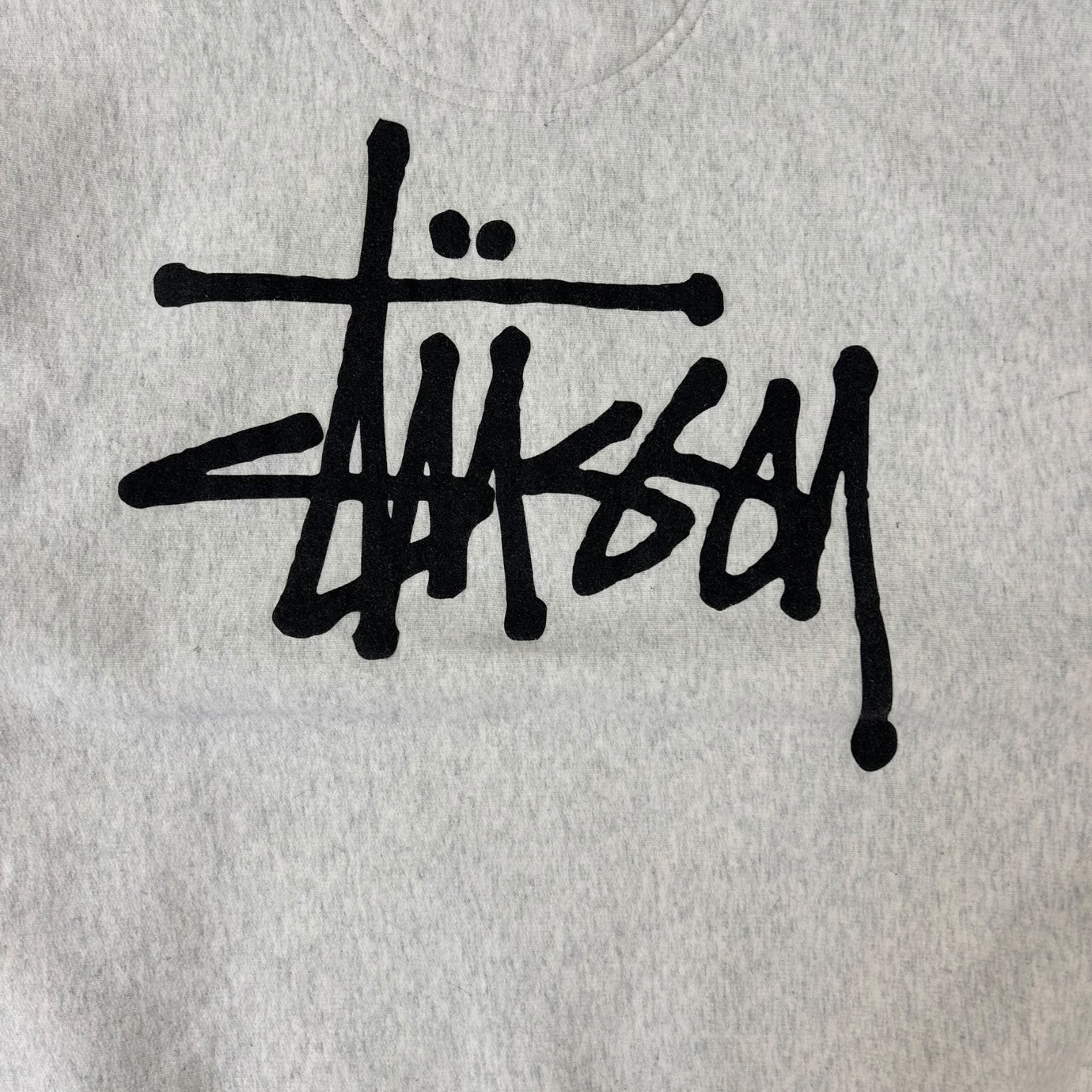 Stussy Basic Logo Zip Up Hoodie Grey