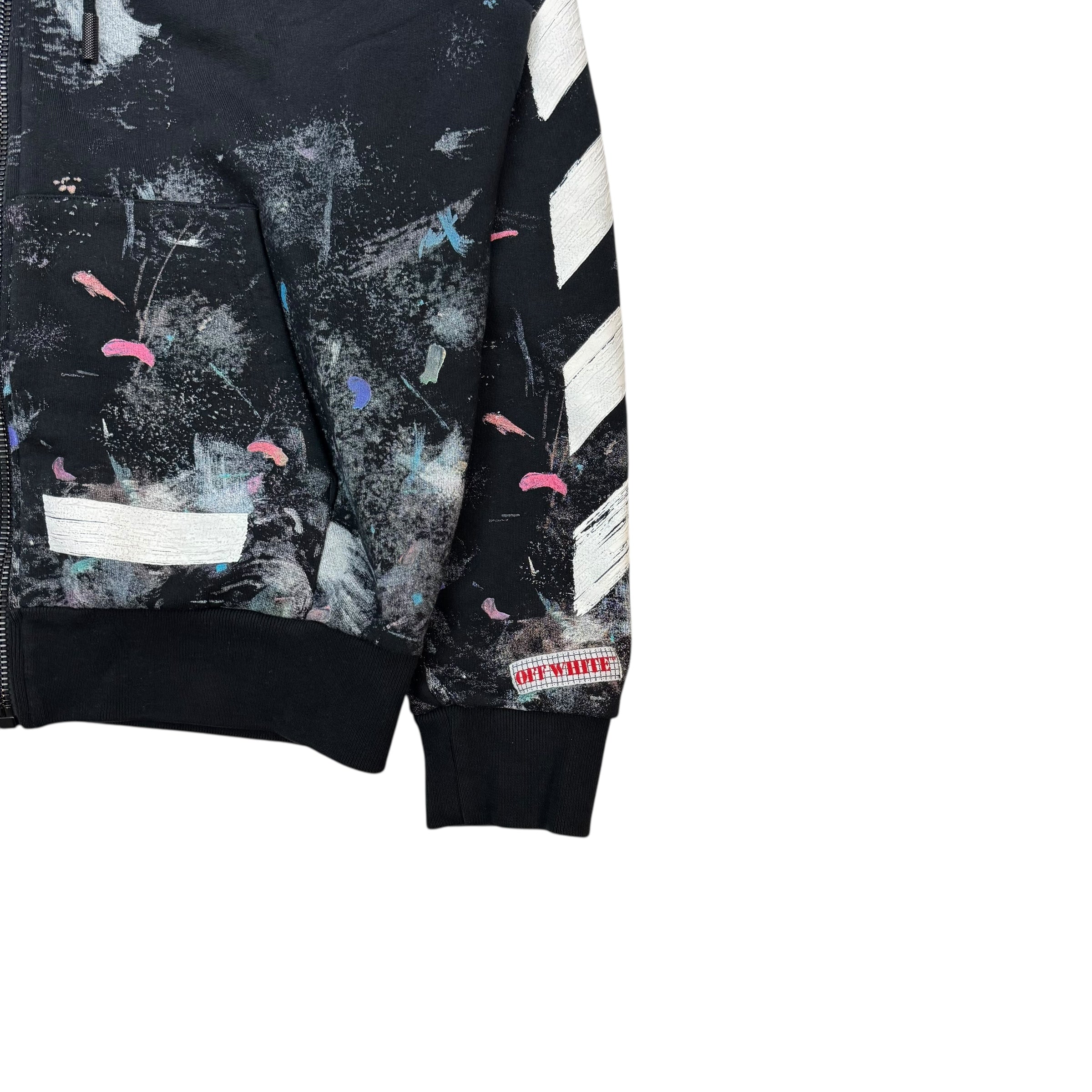 Off-White Galaxy Brushed Zip Up Hoodie Black
