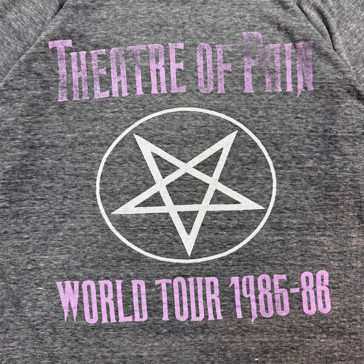 1985 Motley Crue Theatre Of Pain World Tour Tee Faded Black
