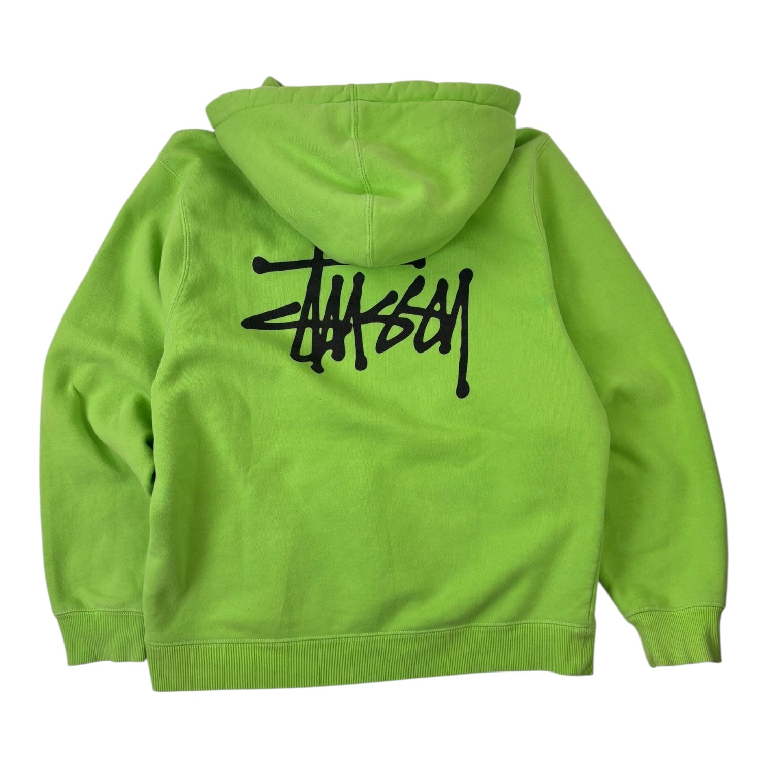 Stussy Basic Logo Hoodie Neon Green