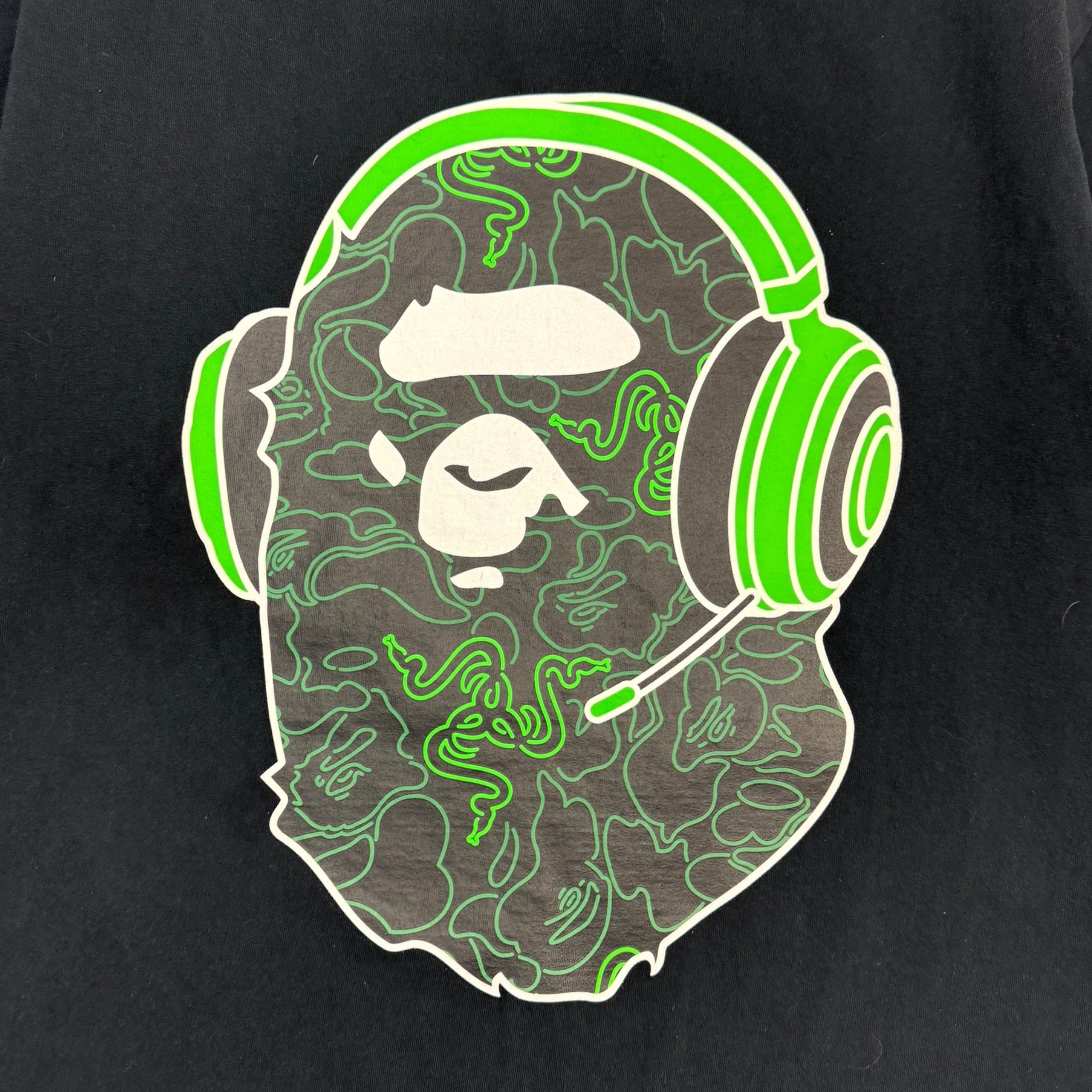 Bape x Razer Neon Camo Ape Head T-Shirt