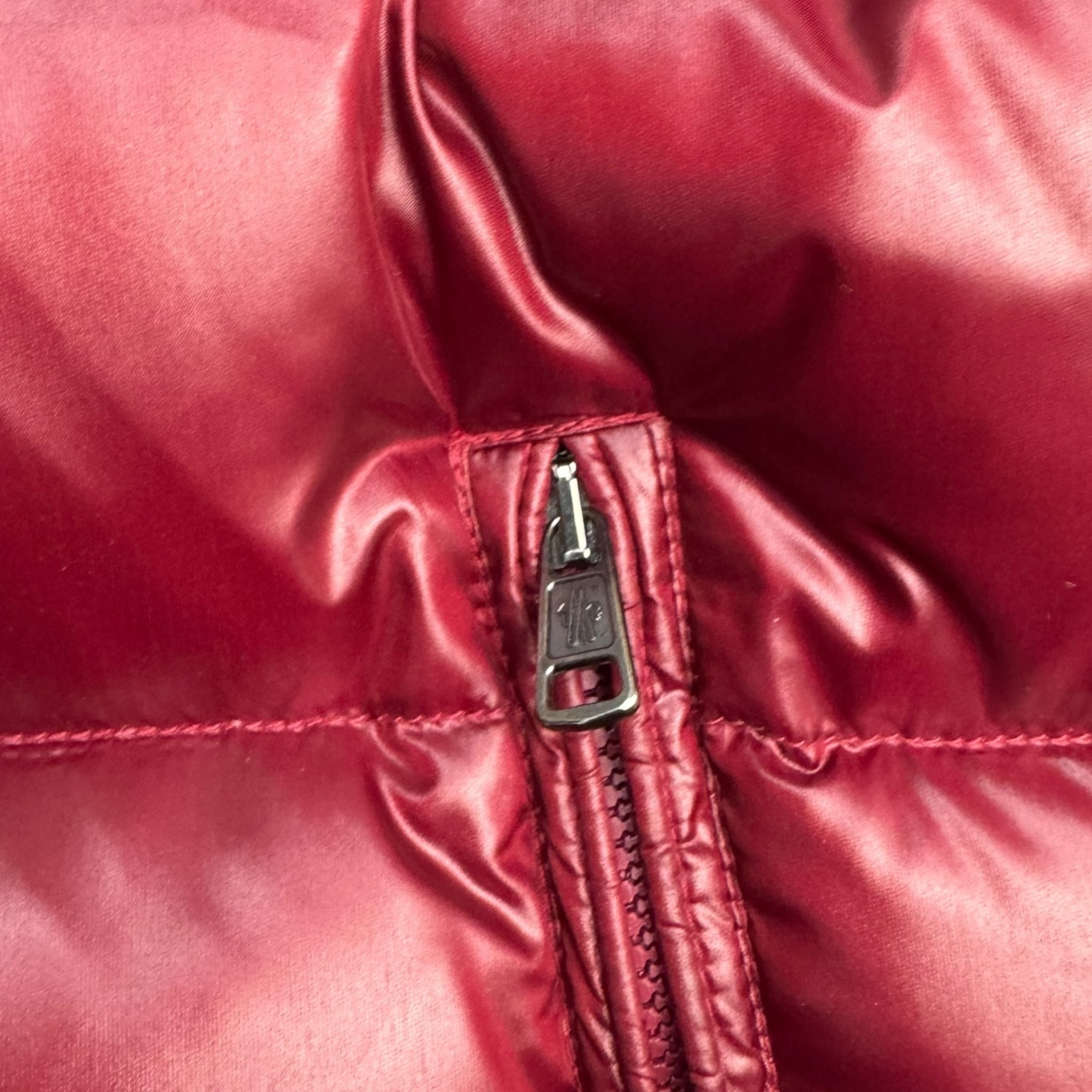 Moncler Maya Hooded Puffer Jacket Burgundy