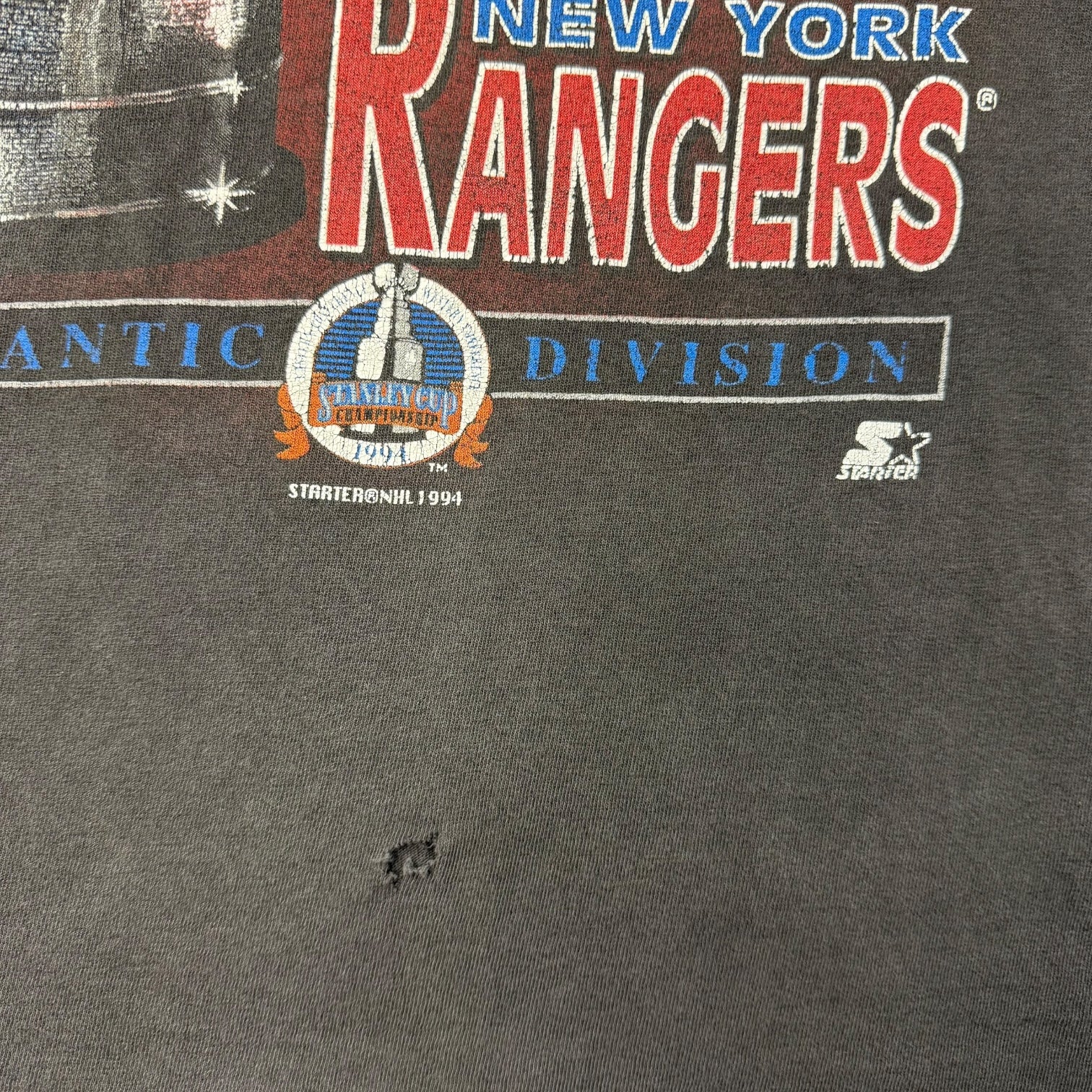 1994 Starter New York Rangers Stanley Cup Champs Tee Black