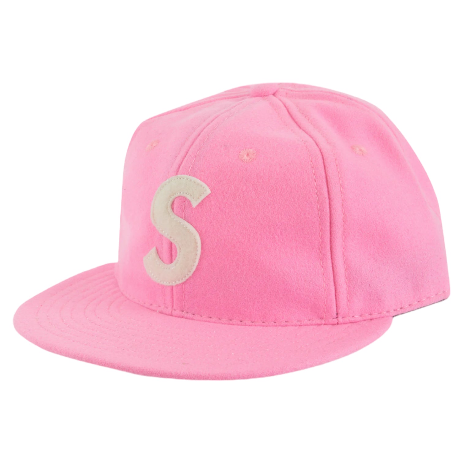 Supreme x Ebbets S Logo Fitted 6-Panel - Bright Pink Baseball Cap