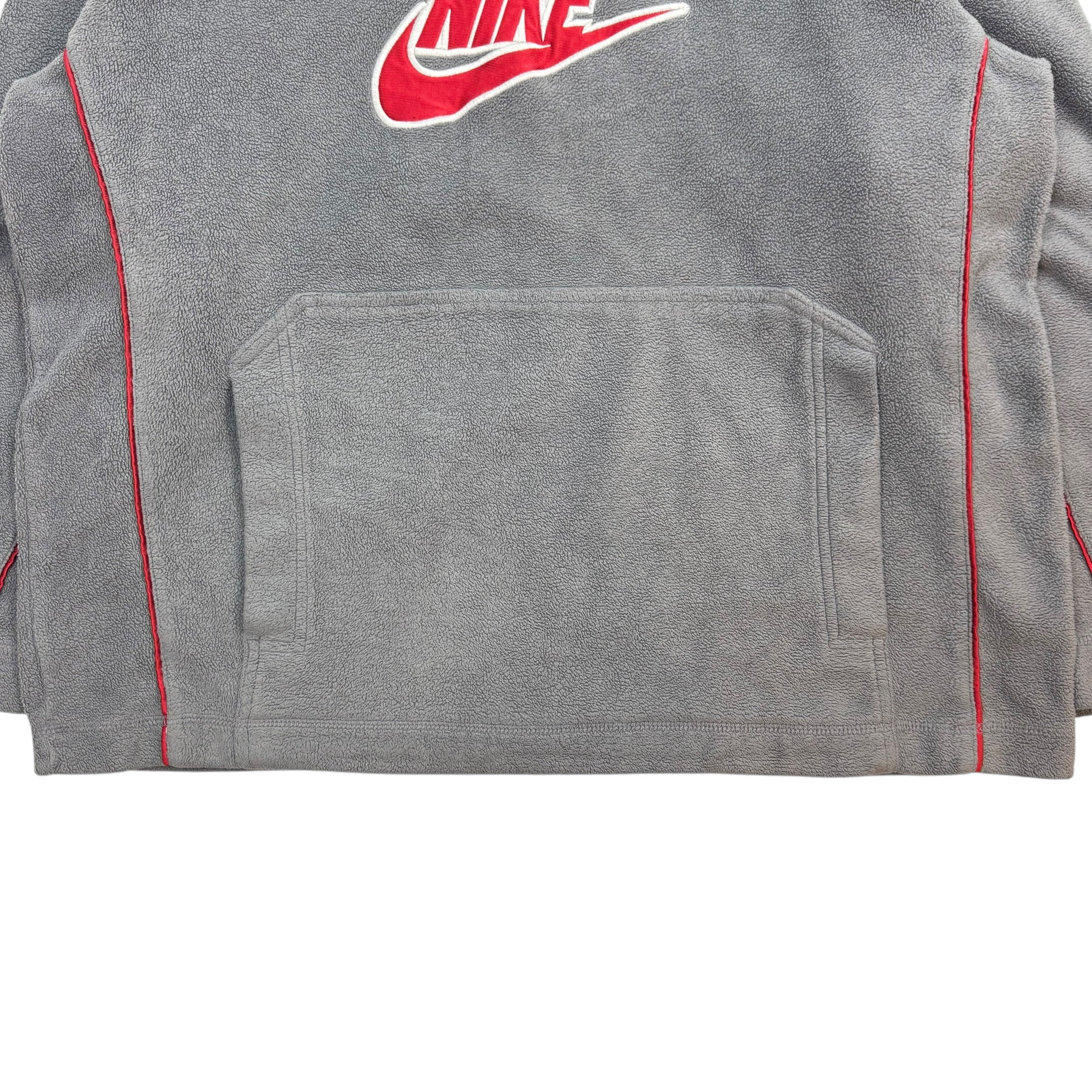 Vintage Nike Spellout Fleece Hoodie Grey