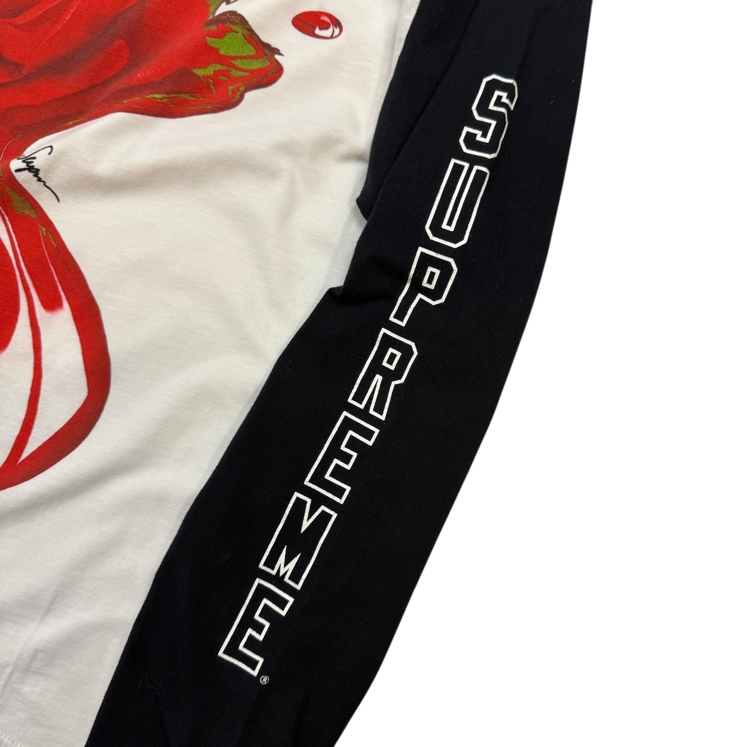 Supreme Melting Rose Raglan Tee White/Black
