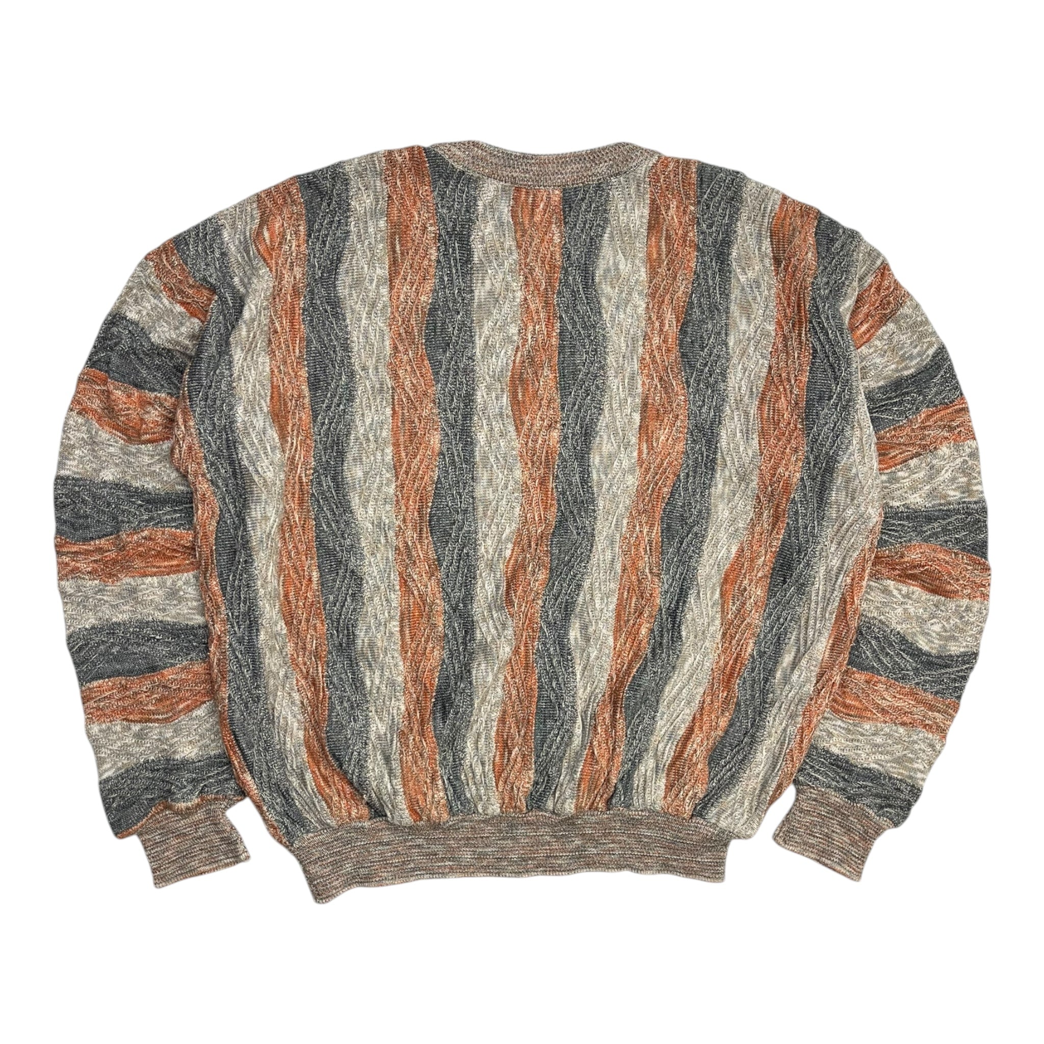 Vintage Tundra Textured Wavy Knit Orange/Grey